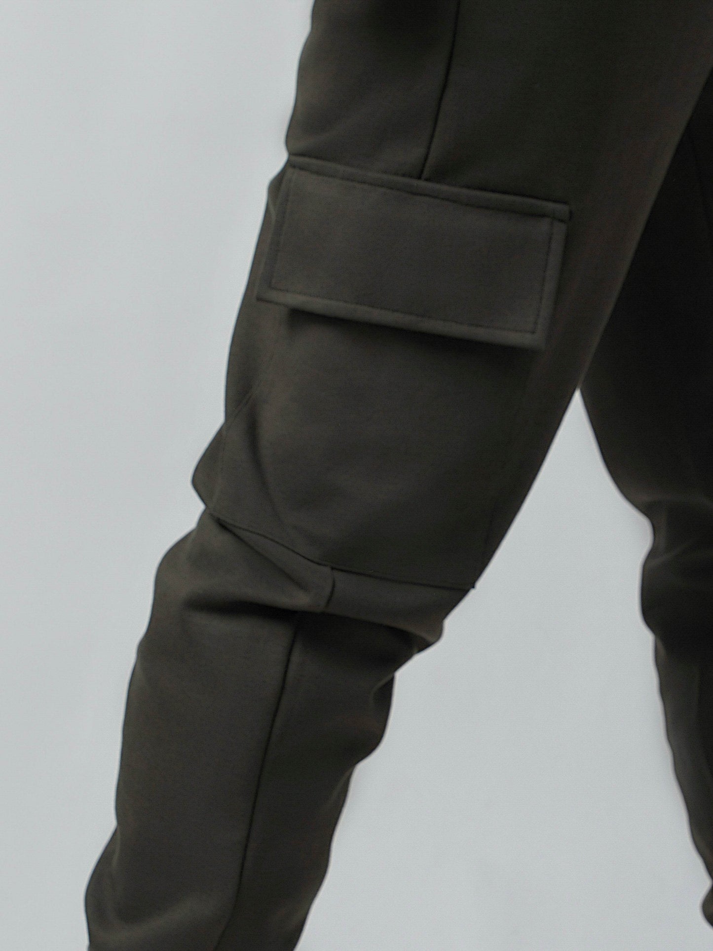 Trackpant with Dual Cargo Pockets in Rougen Cotton Poly Elastane Interlock - ENGYNE