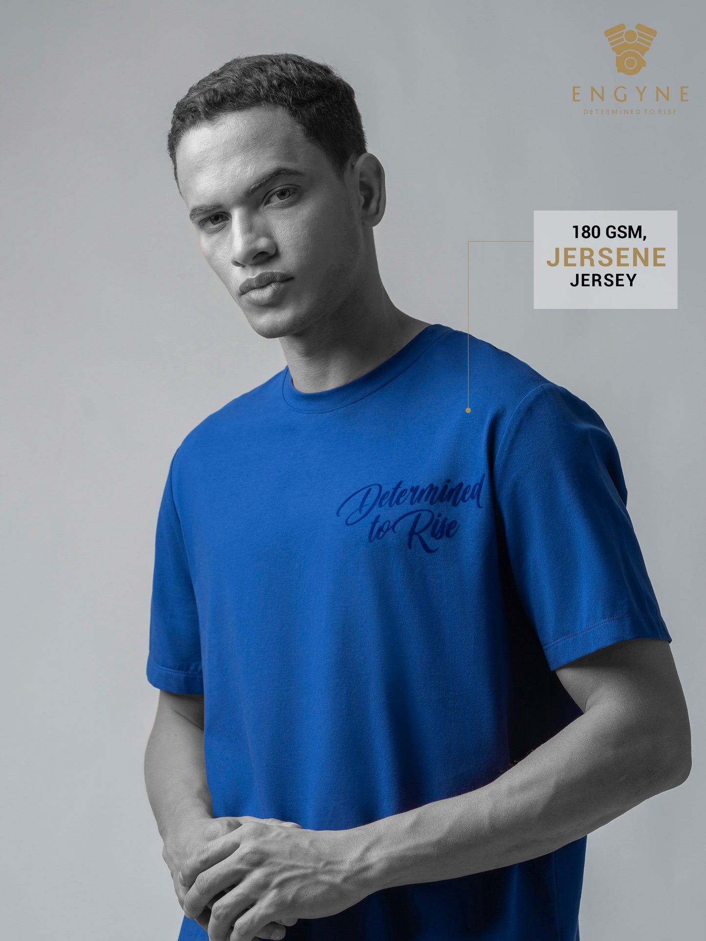 Flock Print Dark Blue T Shirt for Men