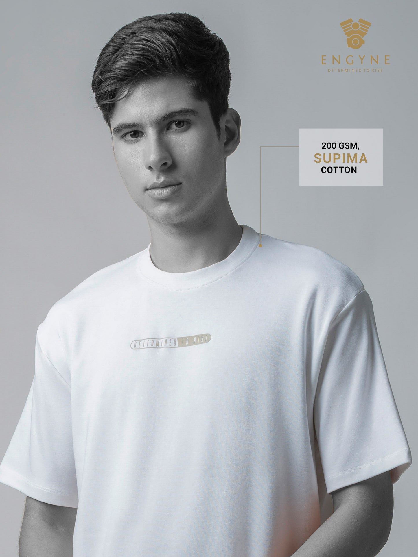 Oversized Supima Cotton Lycra Mens White T Shirts