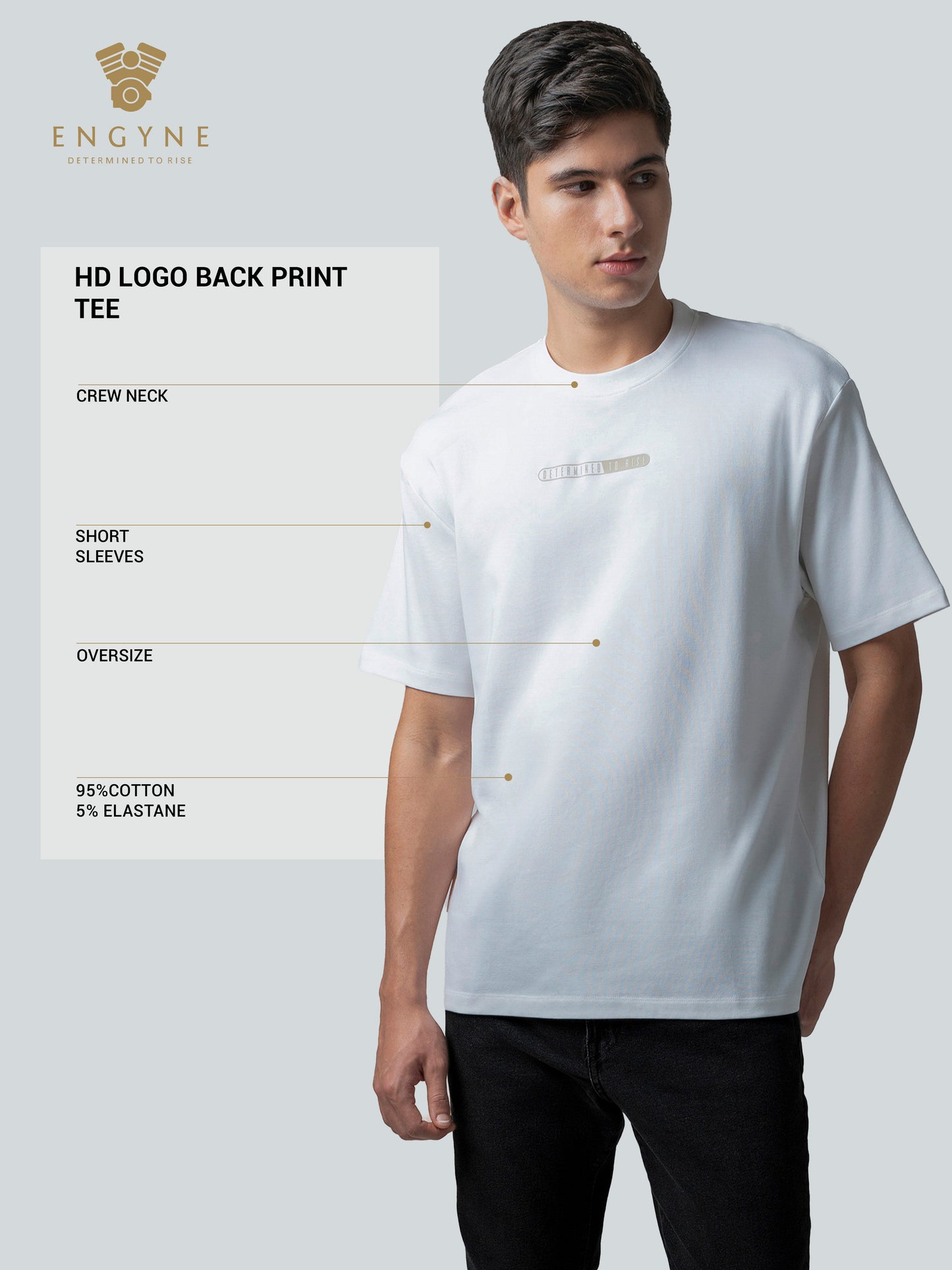 Oversized Supima Cotton Lycra Mens White T Shirts