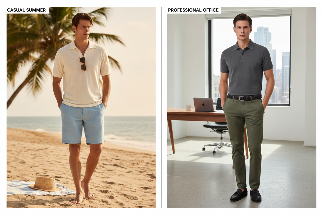 Online shopping tips for premium men’s polos: Fabric, fit, and authenticity.
