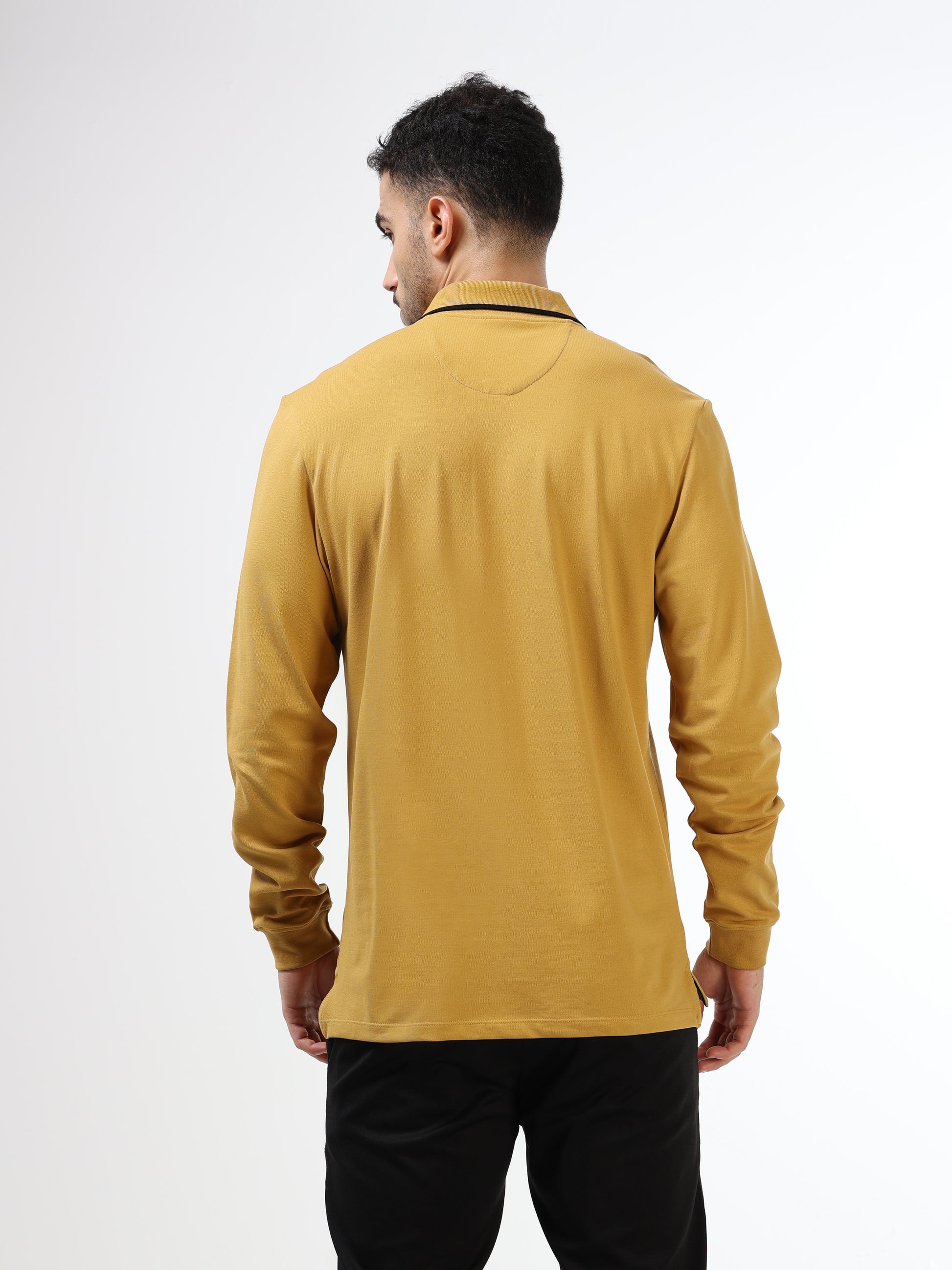 Men’s mustard yellow polo t-shirt