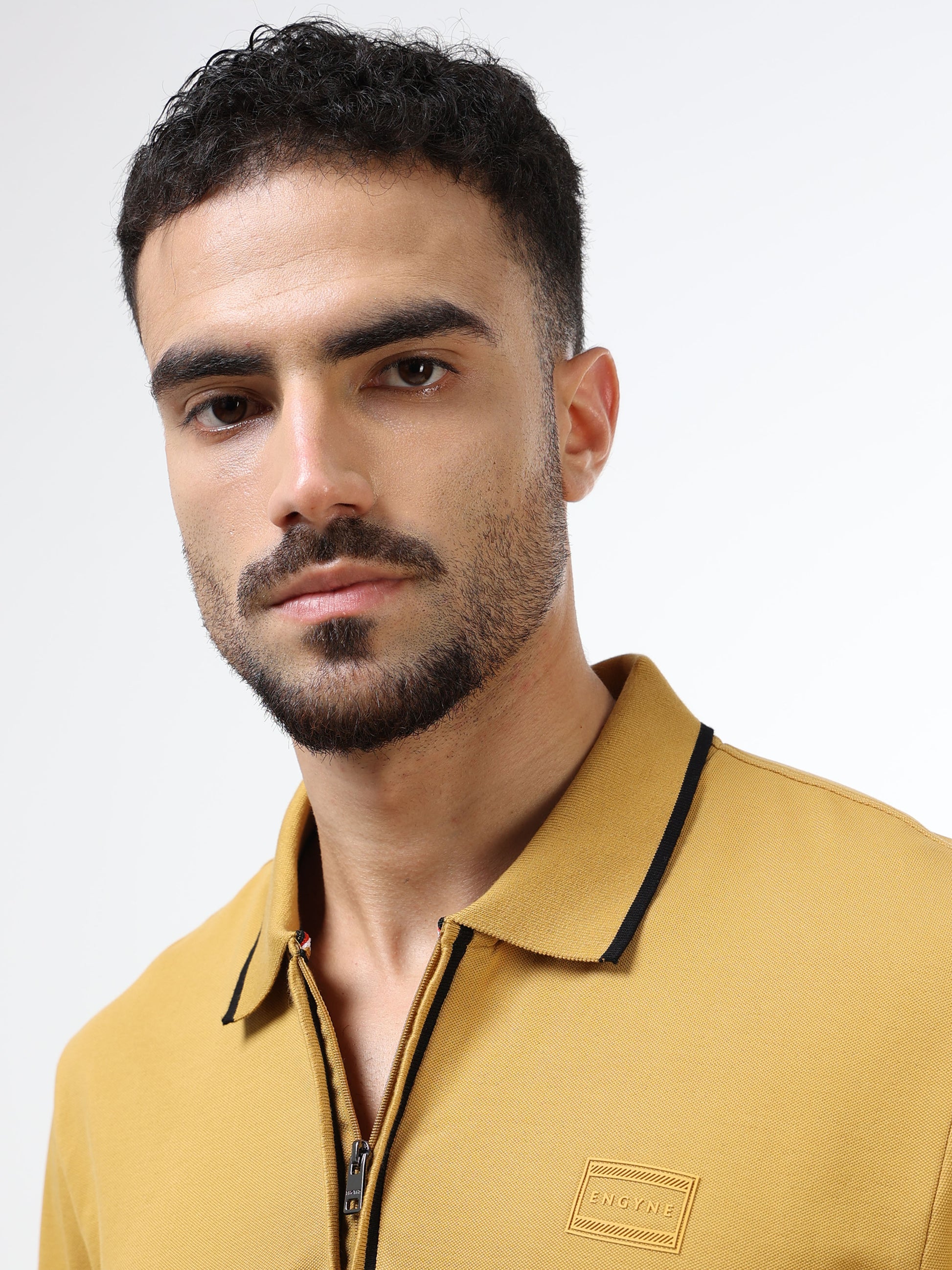 Men’s mustard yellow polo t-shirt