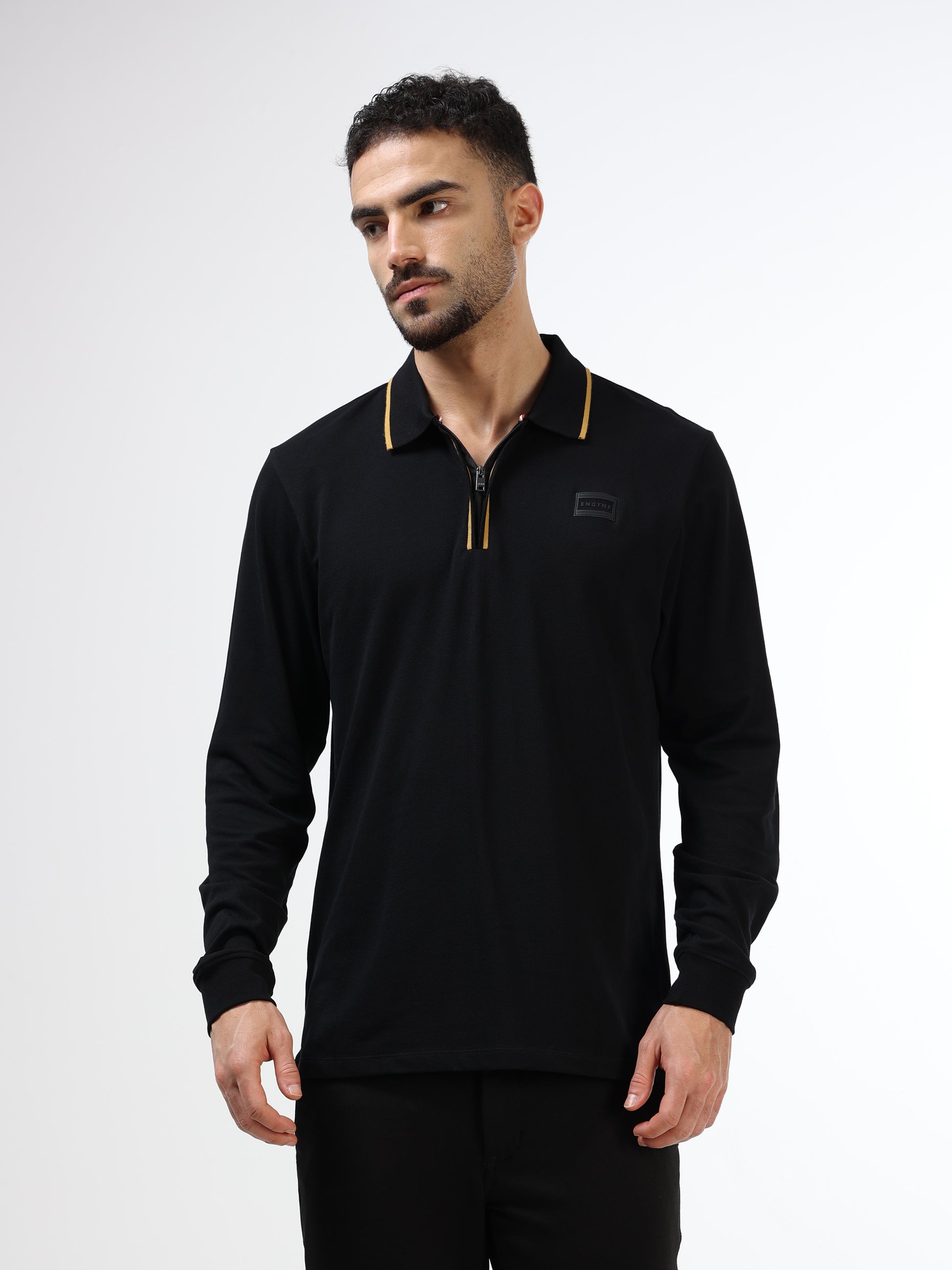 Men’s black polo t-shirt