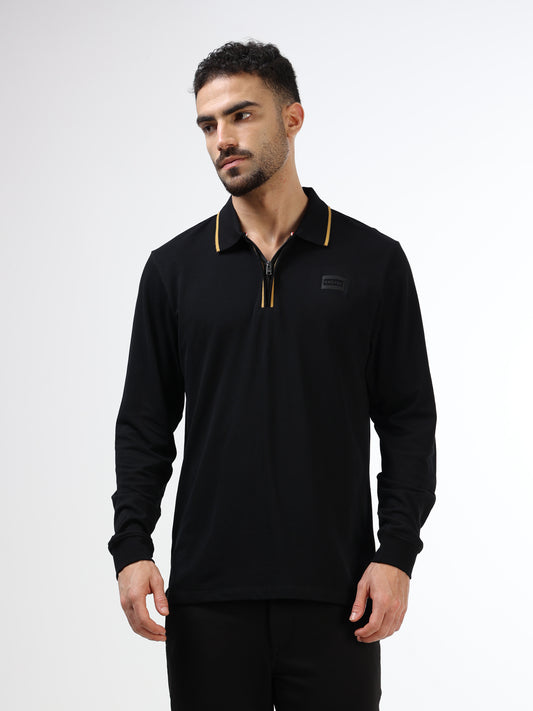 Men’s black polo t-shirt