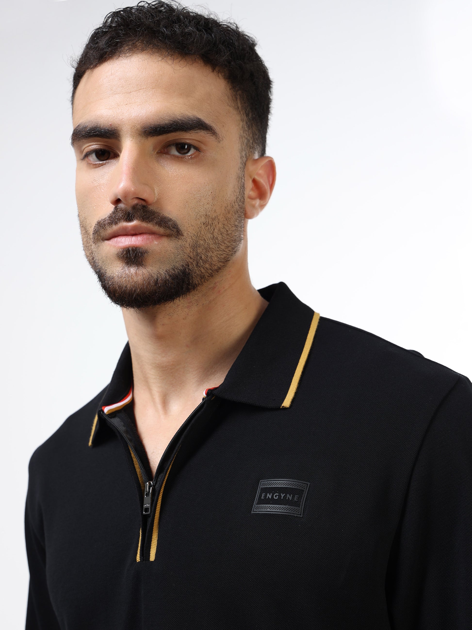 Men’s black polo t-shirt