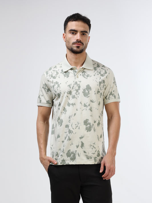 Men's light green polo t-shirt