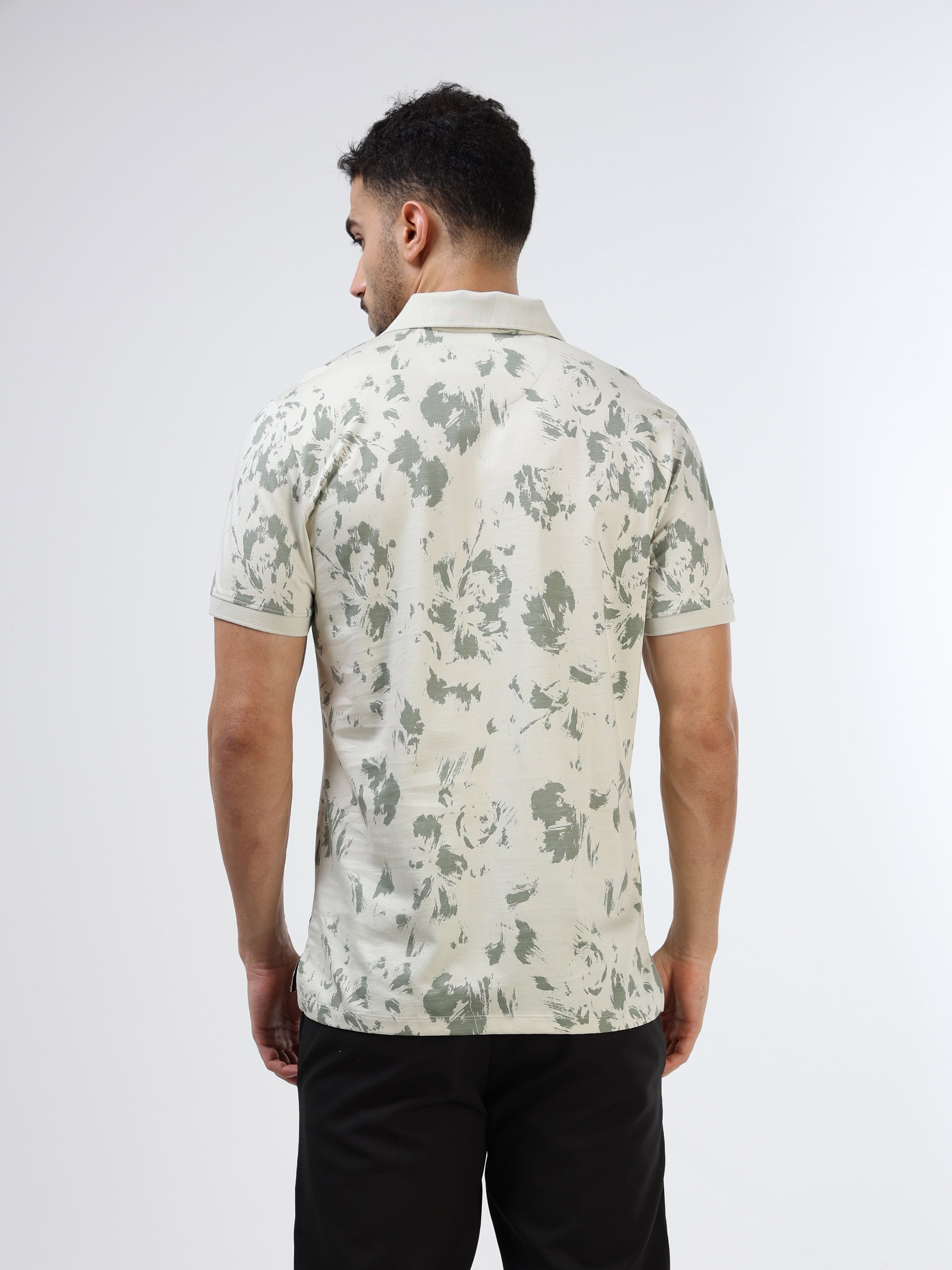 Men's light green polo t-shirt