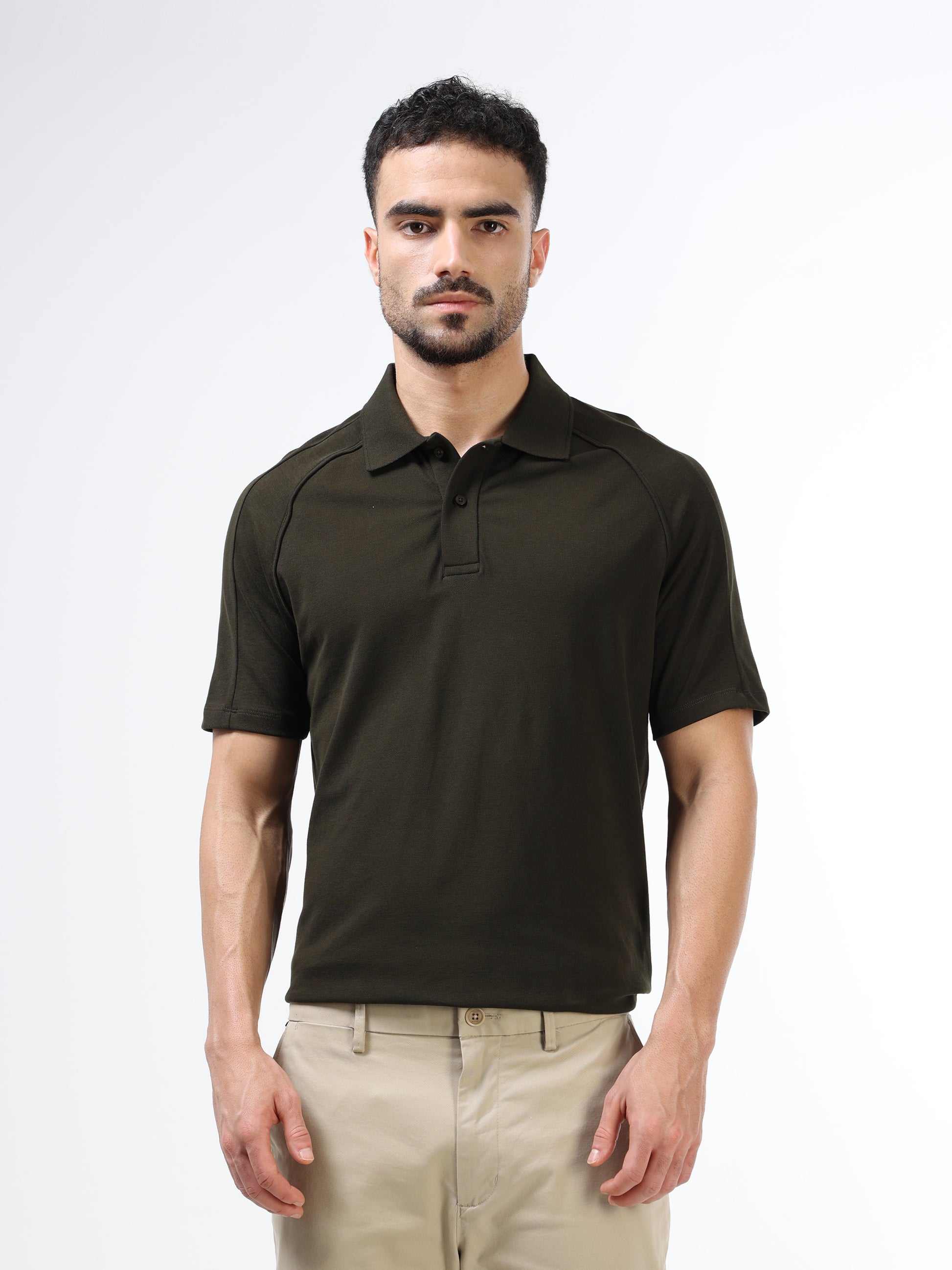 Men’s olive polo t-shirt