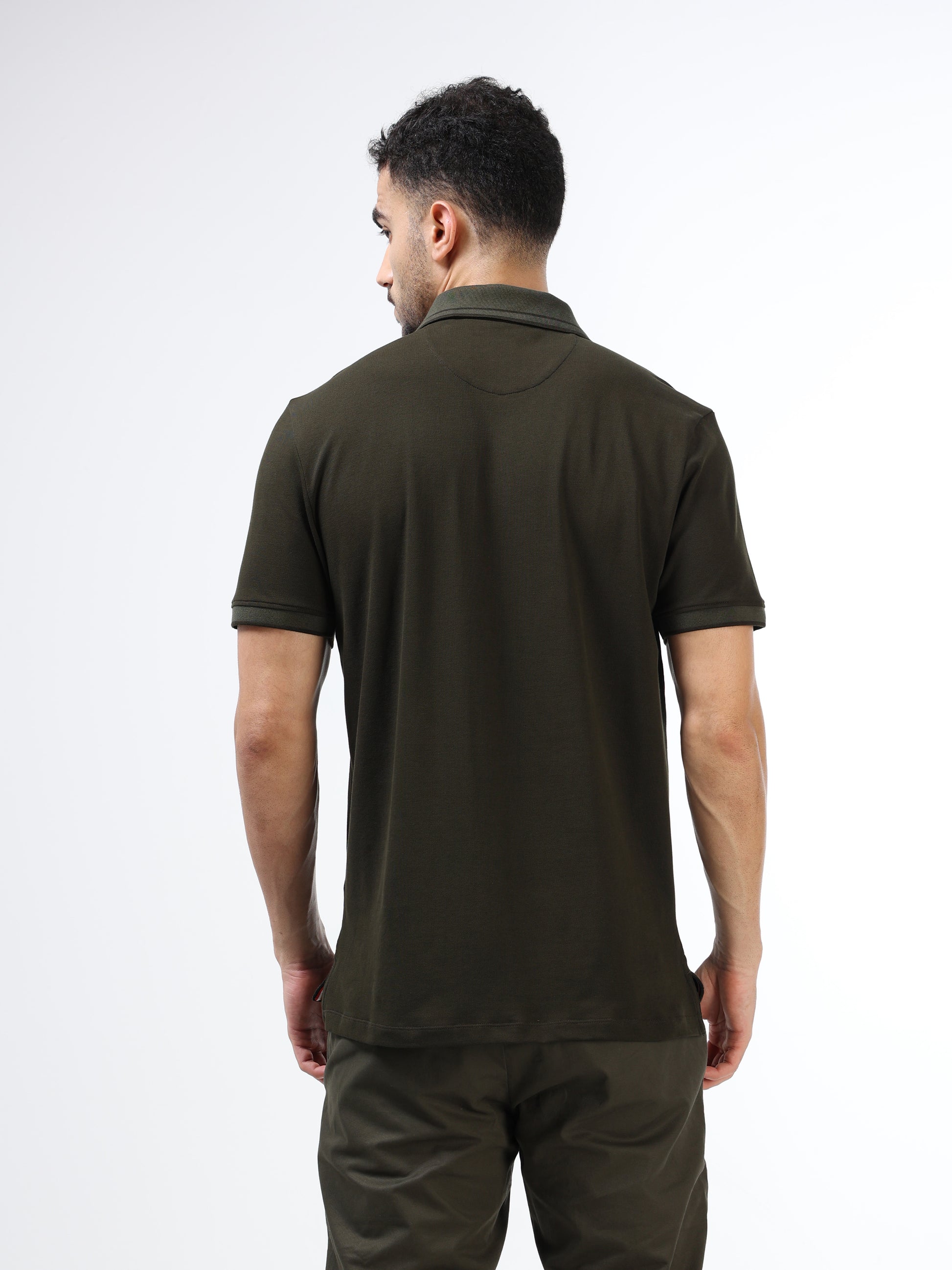 Men’s olive polo t-shirt
