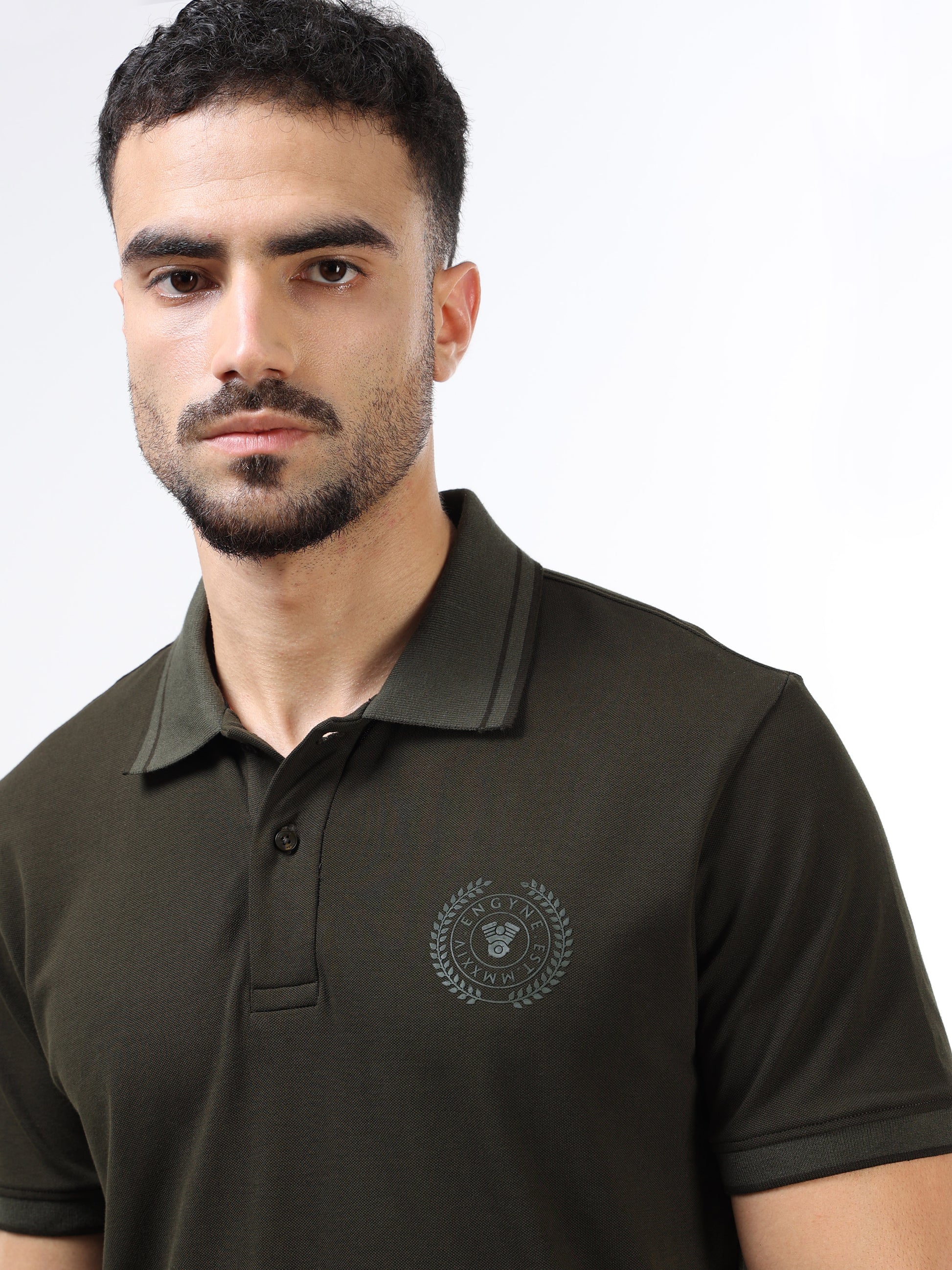 Men’s olive polo t-shirt
