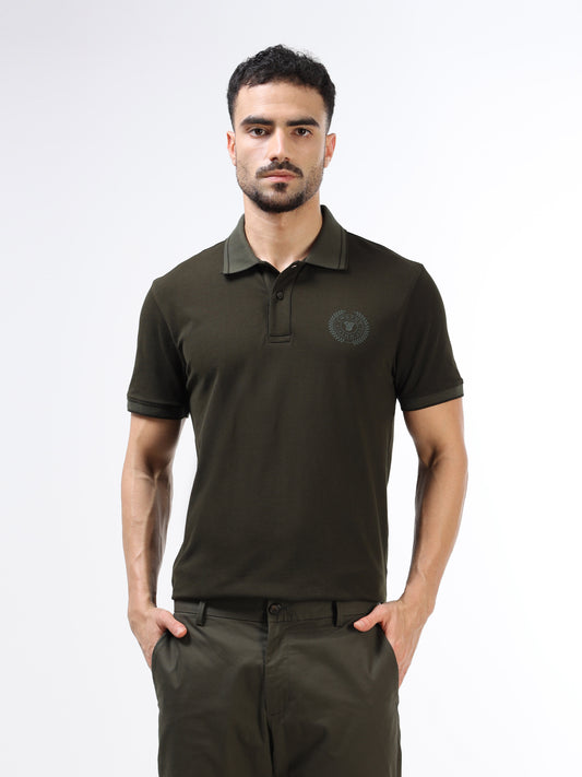 Men’s olive polo t-shirt