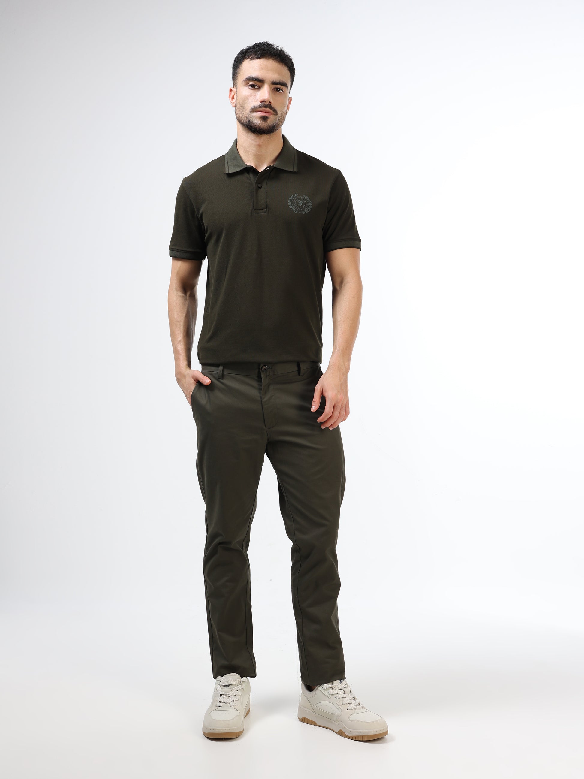Men’s olive polo t-shirt