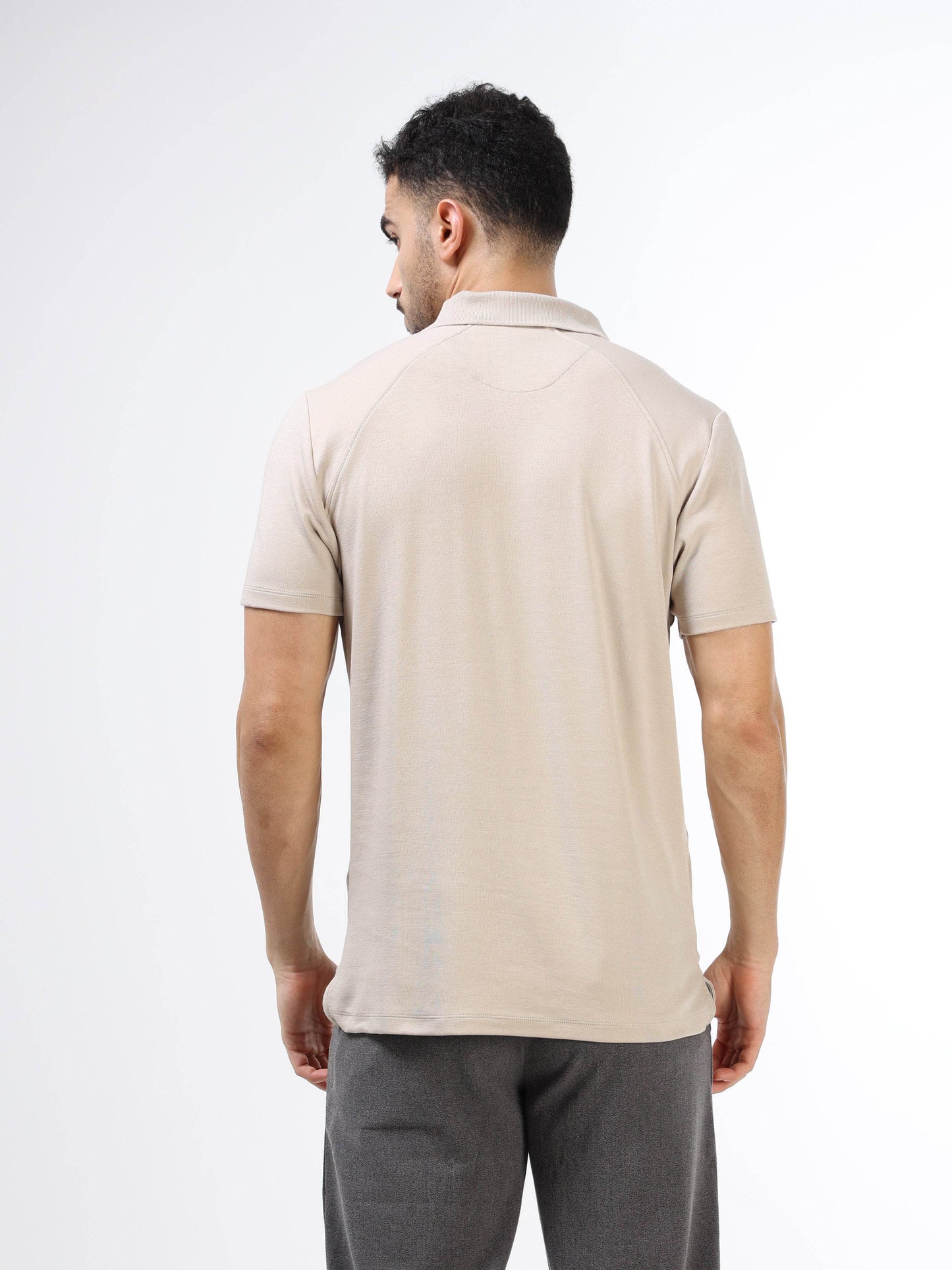 Engyne Metal Tab Raglan Polo Sand - ENGYNE