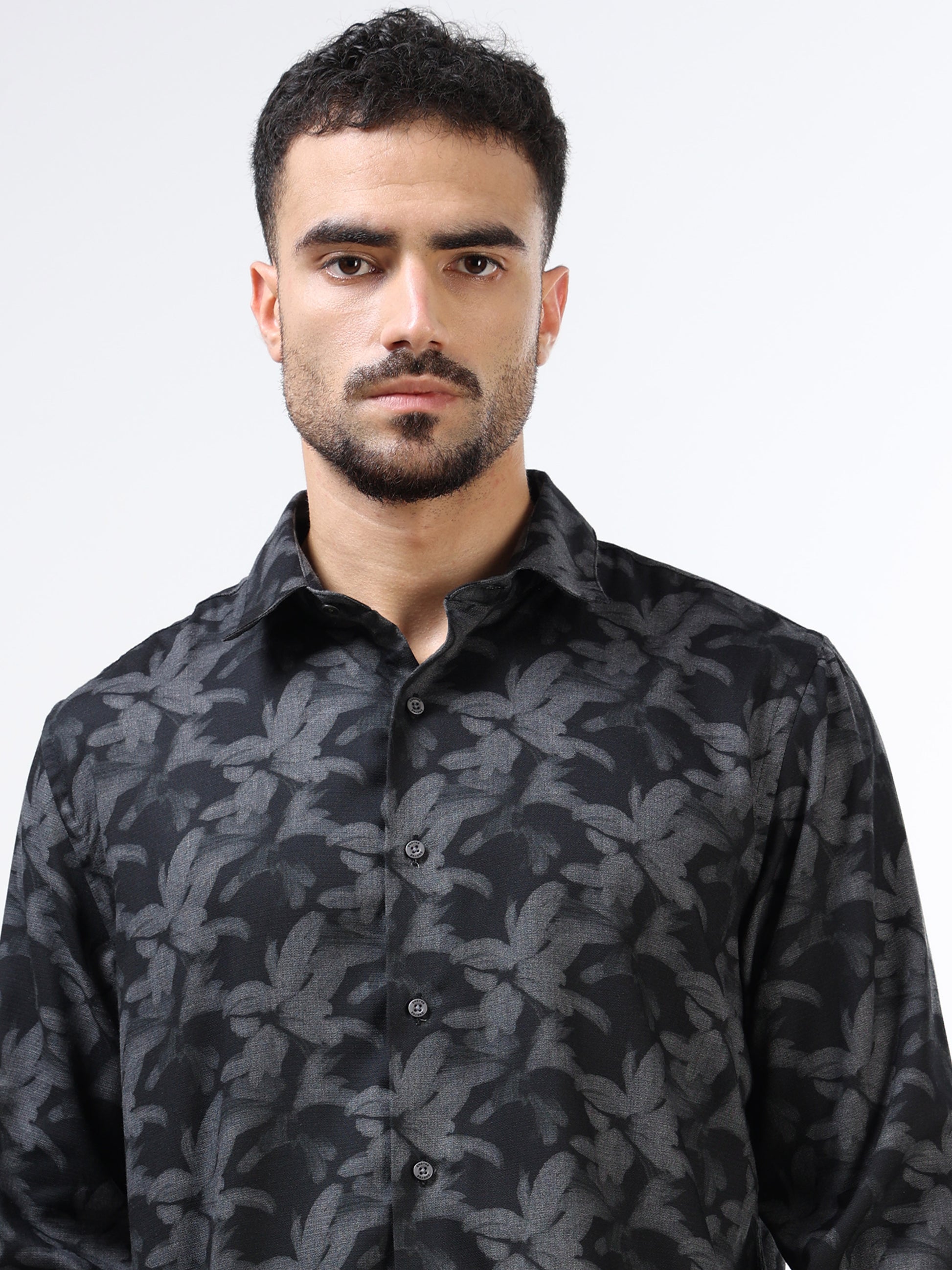 Men’s navy floral shirt