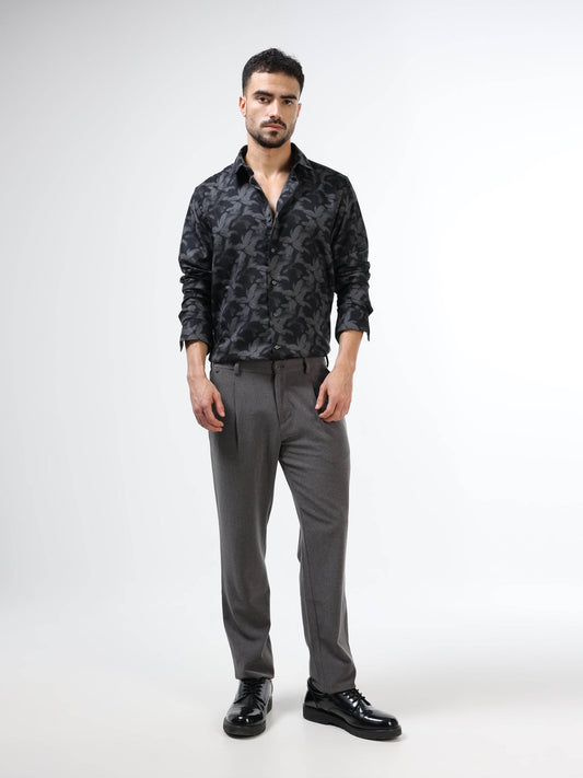 Midnight Petals Floral Full SLeeve Shirt - Navy - ENGYNE