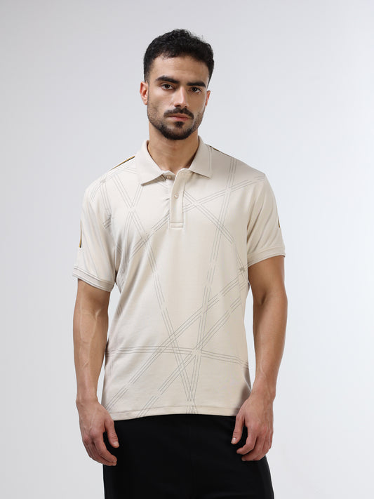 Men's Supima beige polo t-shirt