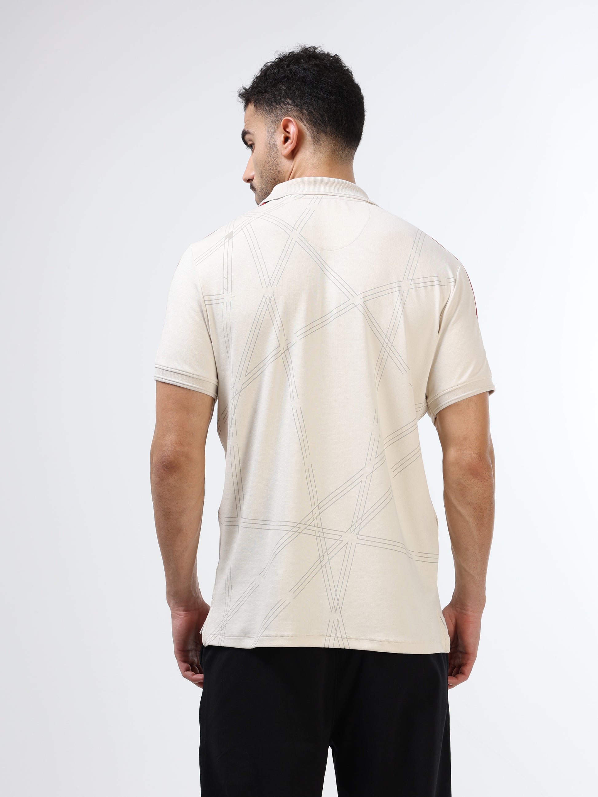 Men's Supima beige polo t-shirt