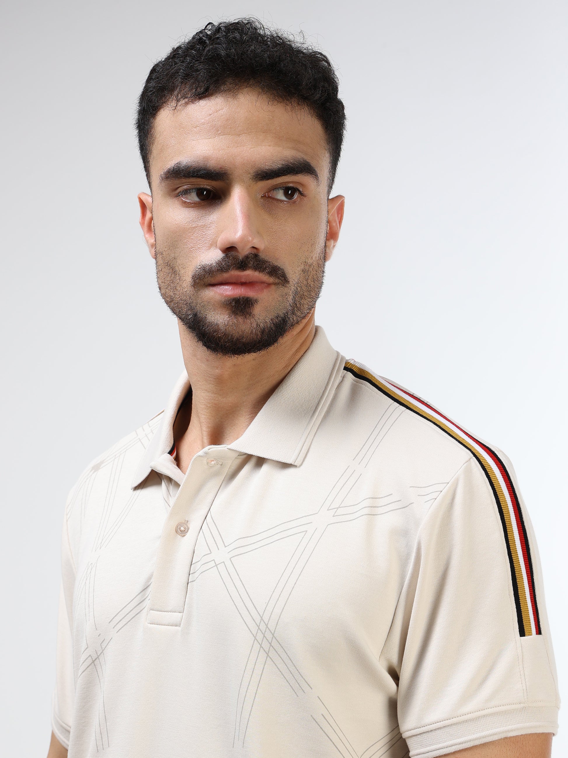 Men's Supima beige polo t-shirt