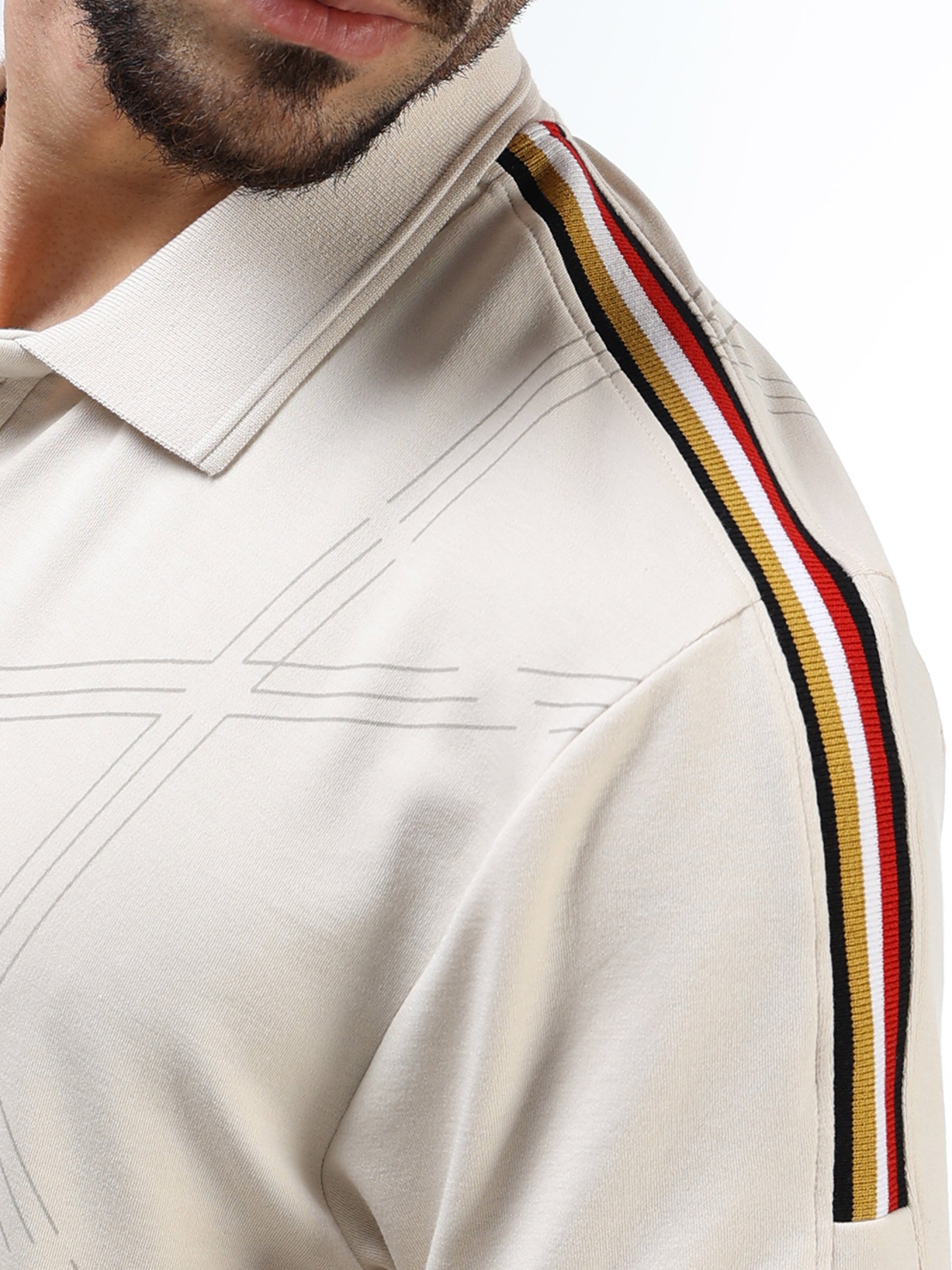 Men's Supima beige polo t-shirt