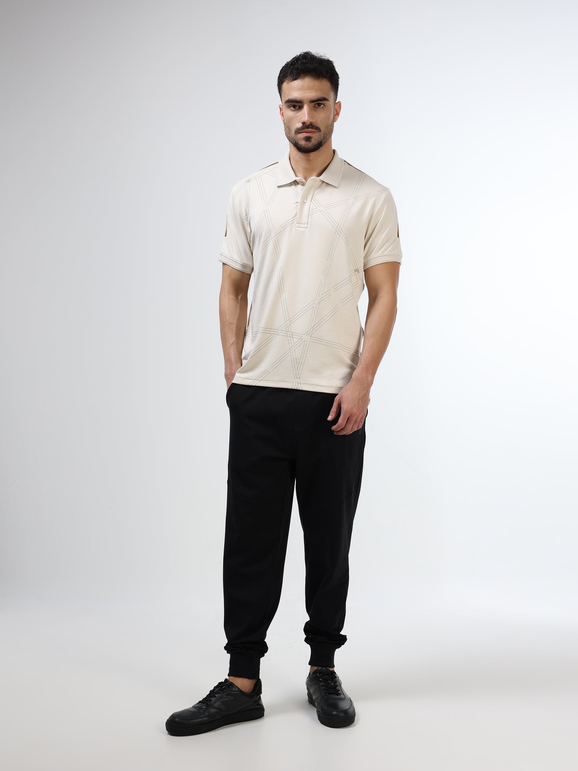 Men's Supima beige polo t-shirt