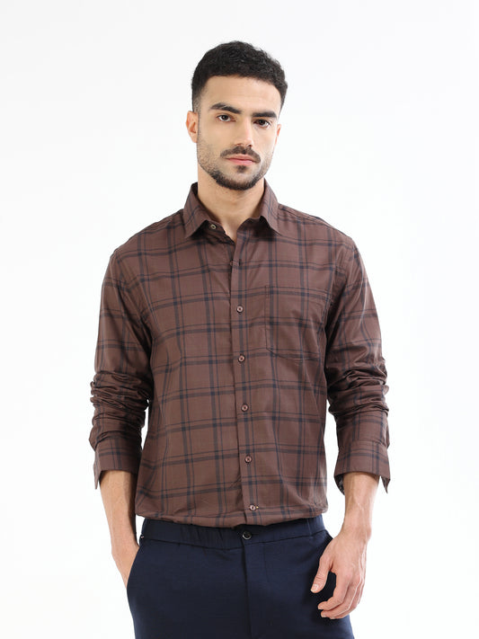 Men’s brown checked shirt