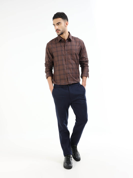 Heritage Plaid Check Full Sleeve Shirt - Brown - ENGYNE