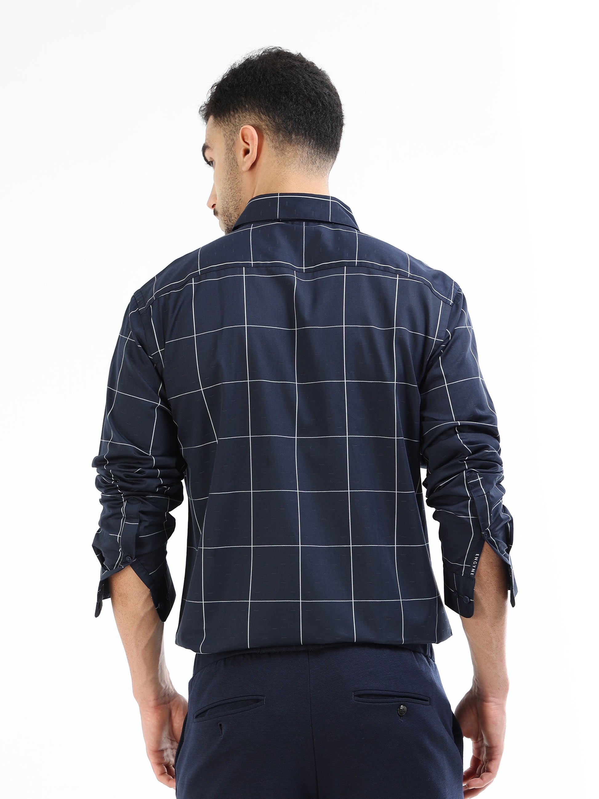 Men’s navy striped shirt