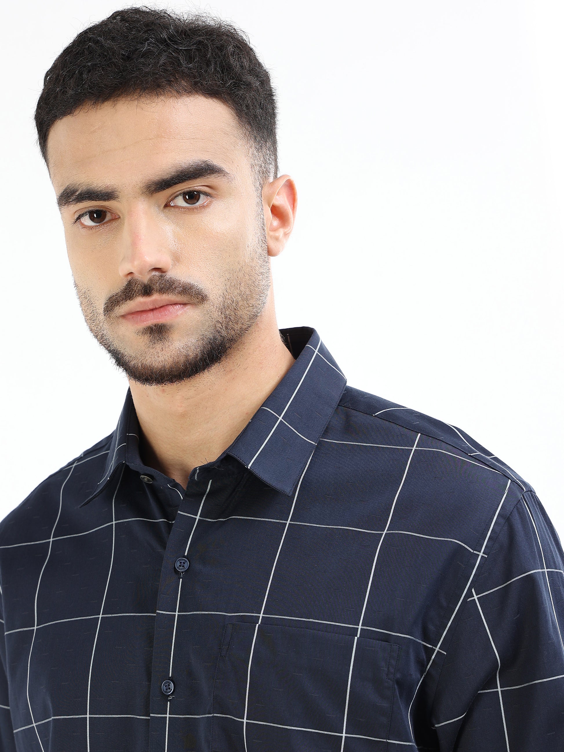 Men’s navy striped shirt