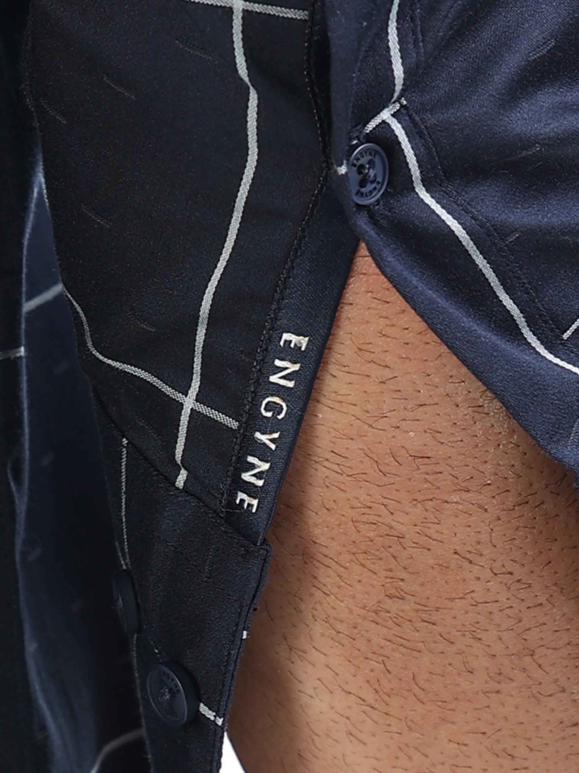Men’s navy striped shirt