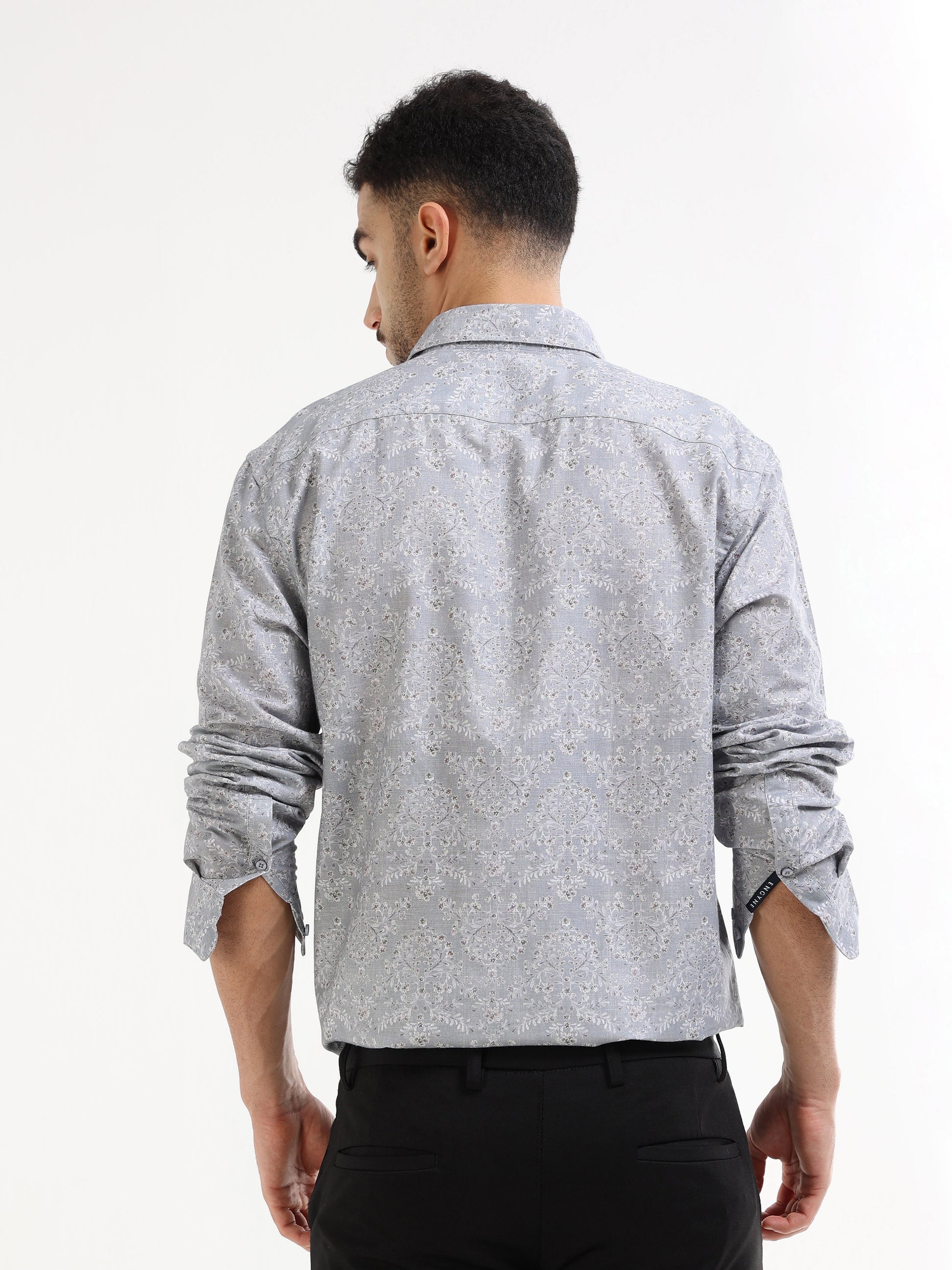 Men’s grey floral shirt