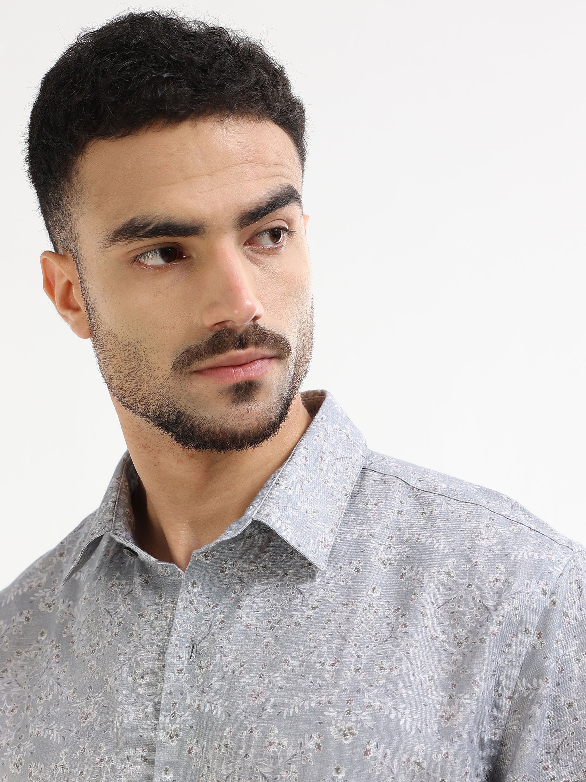 Men’s grey floral shirt