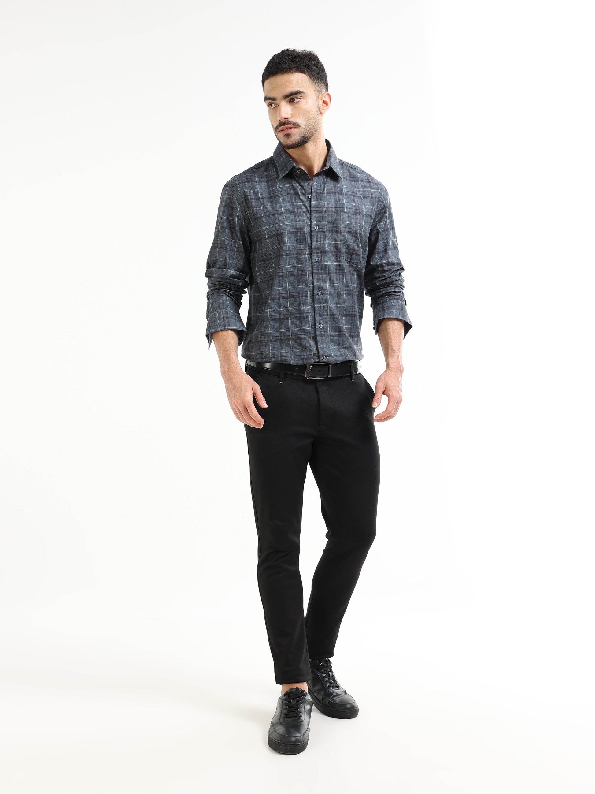 Heritage Plaid Check Full Sleeve Shirt - Dk Grey - ENGYNE