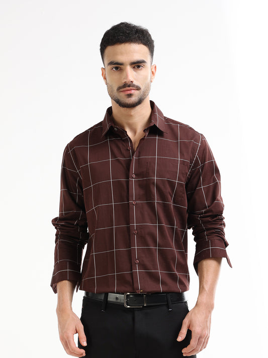 Men’s brown striped shirt