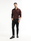 Gridline Check Full Sleeve Shirt - Dk. Brown