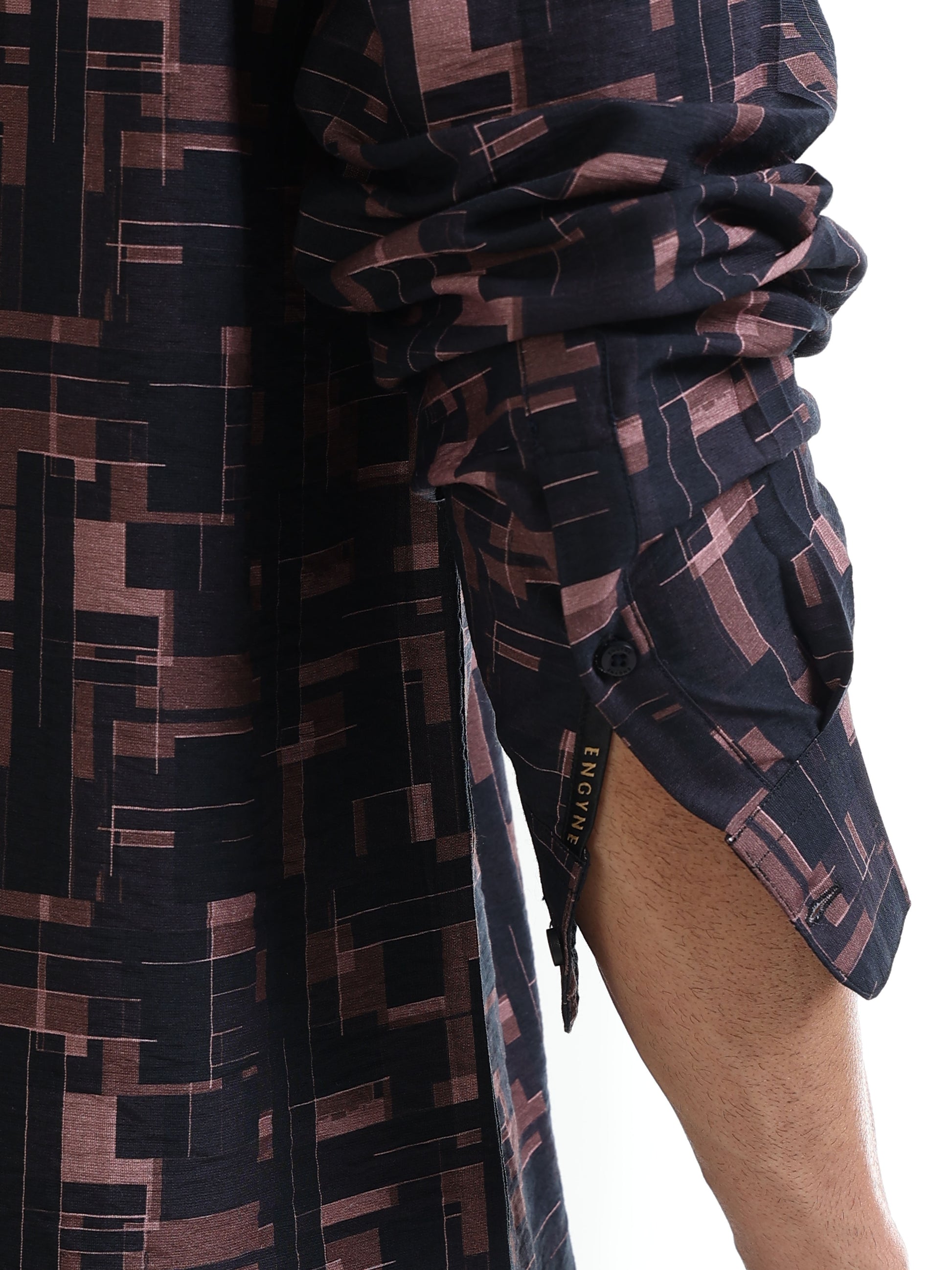 Men’s black geometric shirt