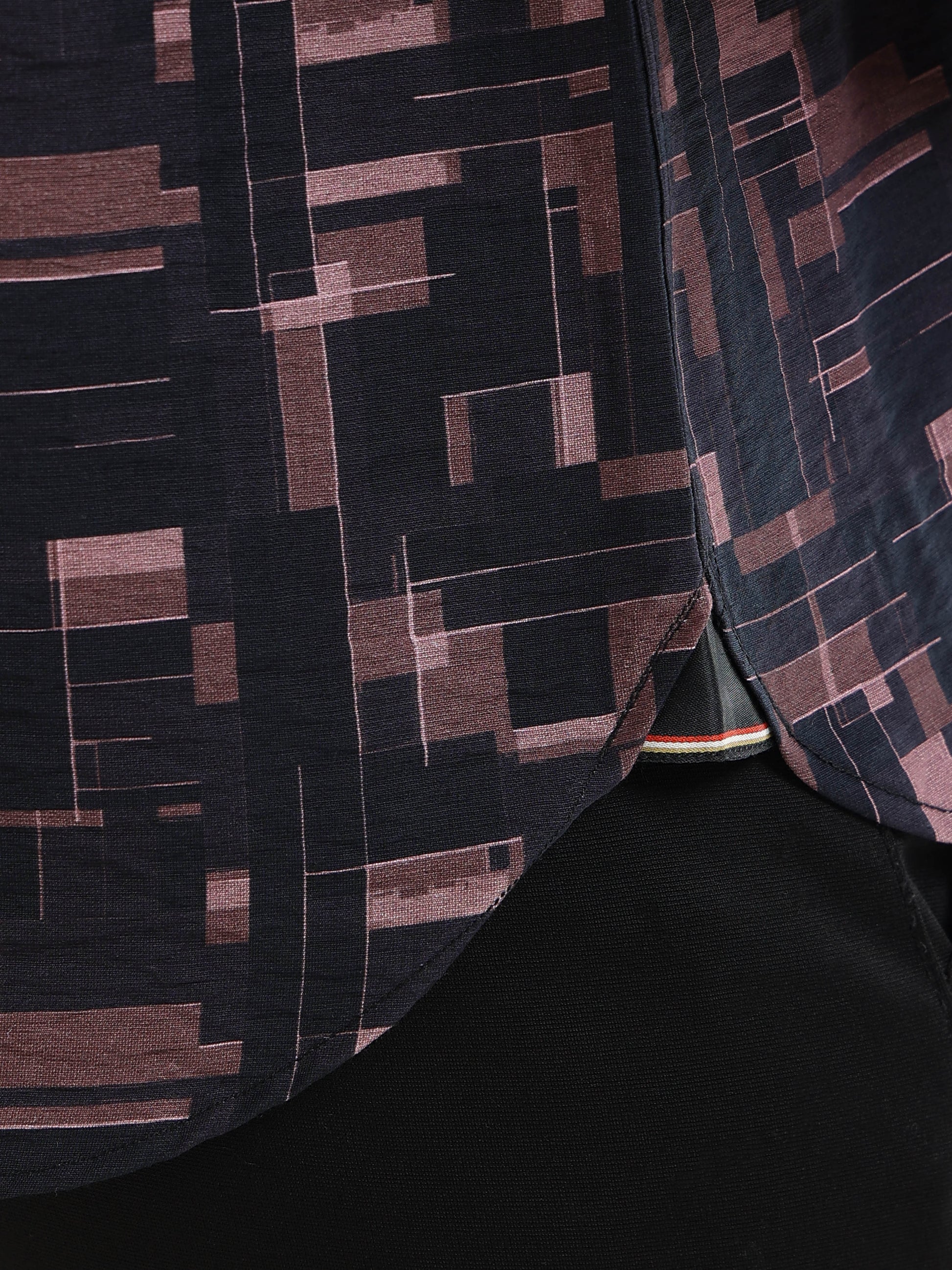 Men’s black geometric shirt