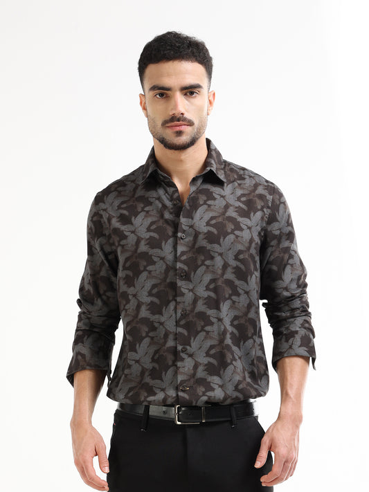 Men’s brown floral shirt