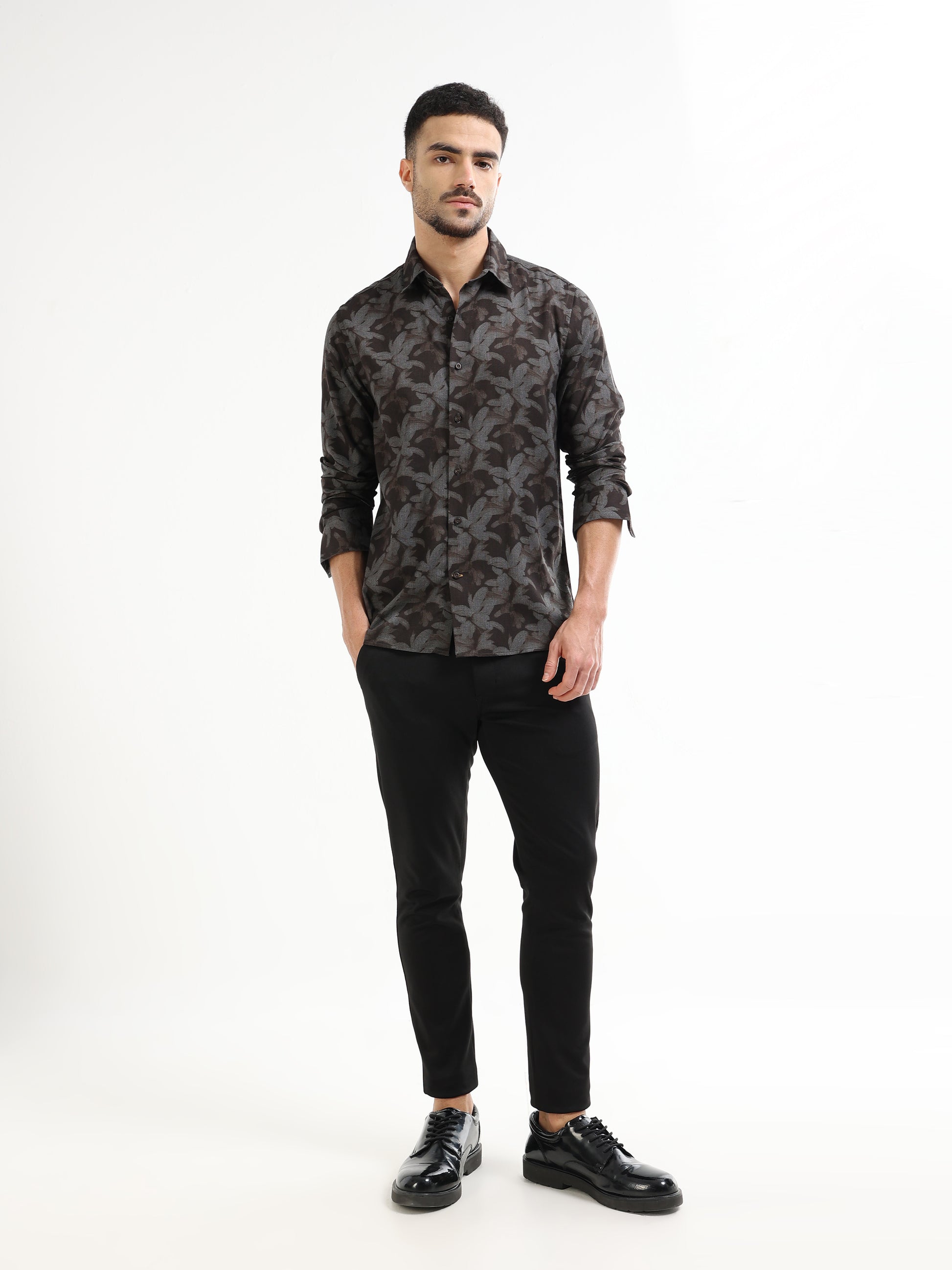Men’s brown floral shirt