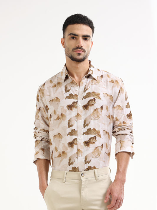 Men’s beige floral shirt