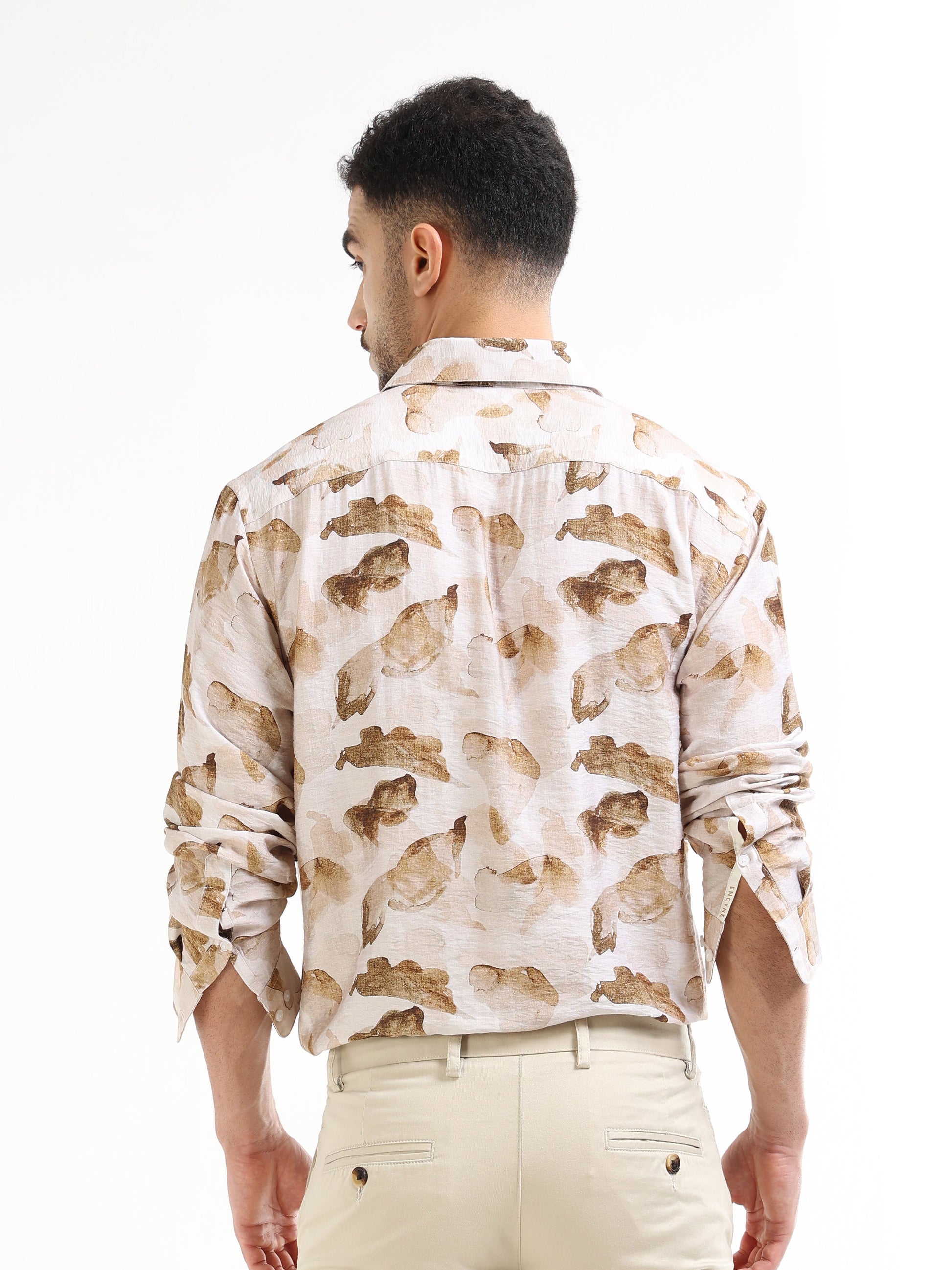 Men’s beige floral shirt
