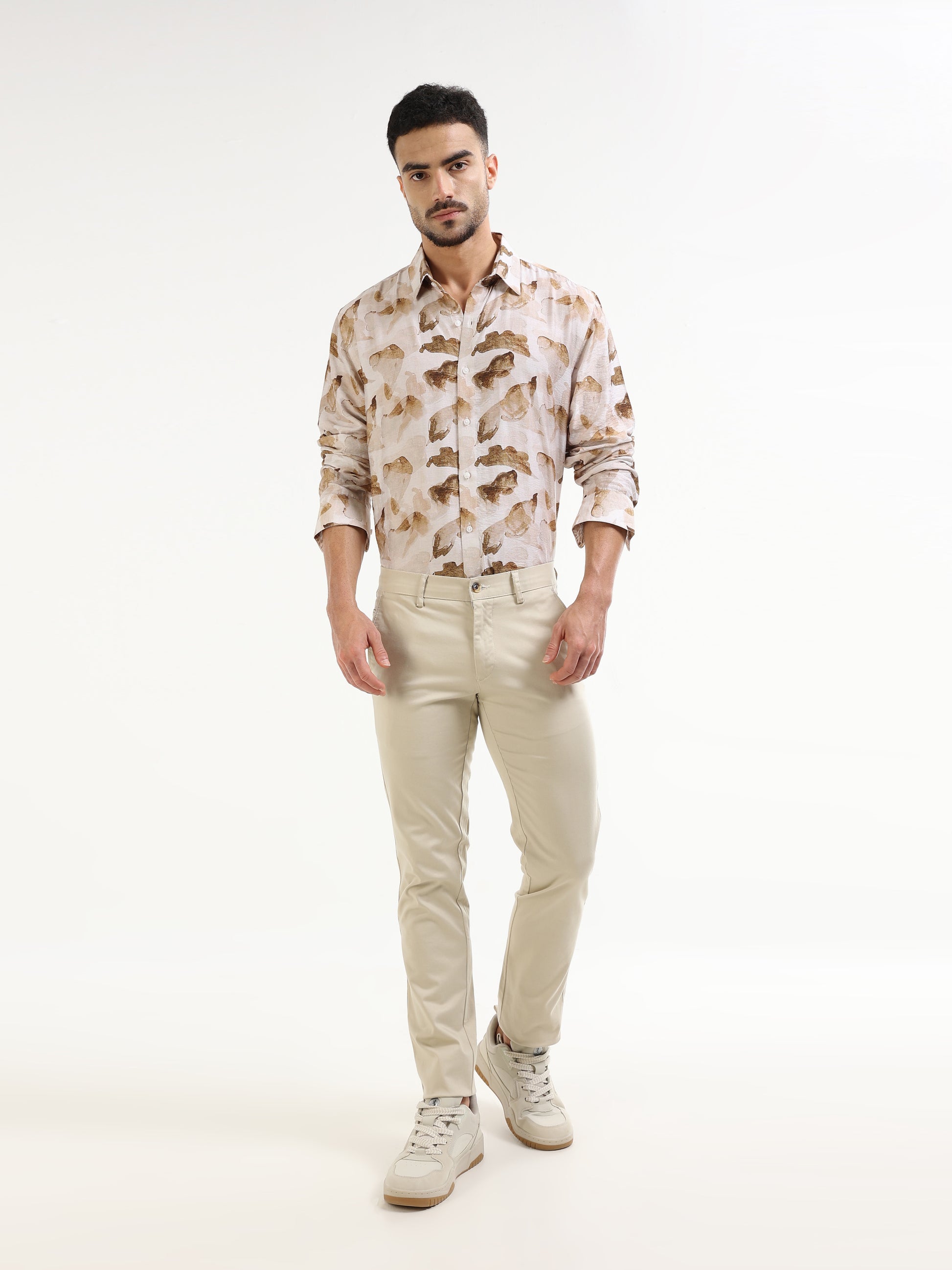 Men’s beige floral shirt