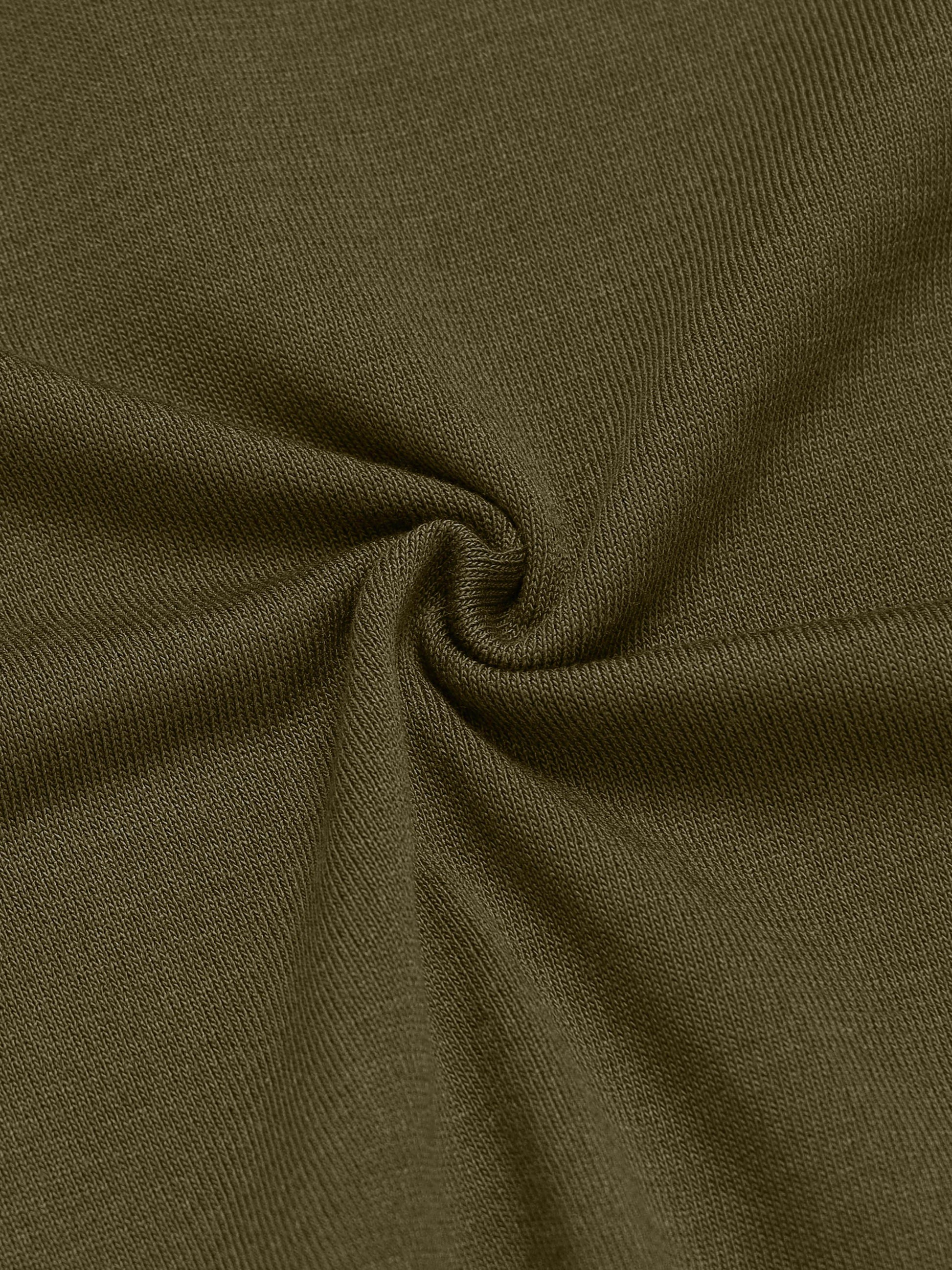 Chevron Stripe Flat-Knit Zip Polo - Olive - ENGYNE
