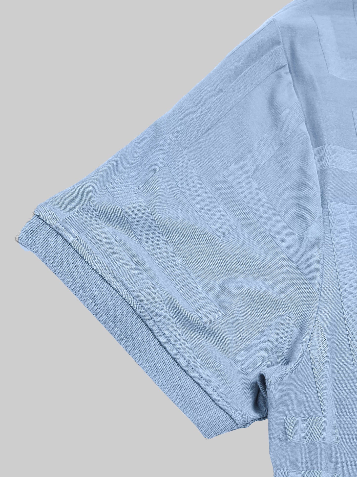 Men's blue jacquard polo t-shirt