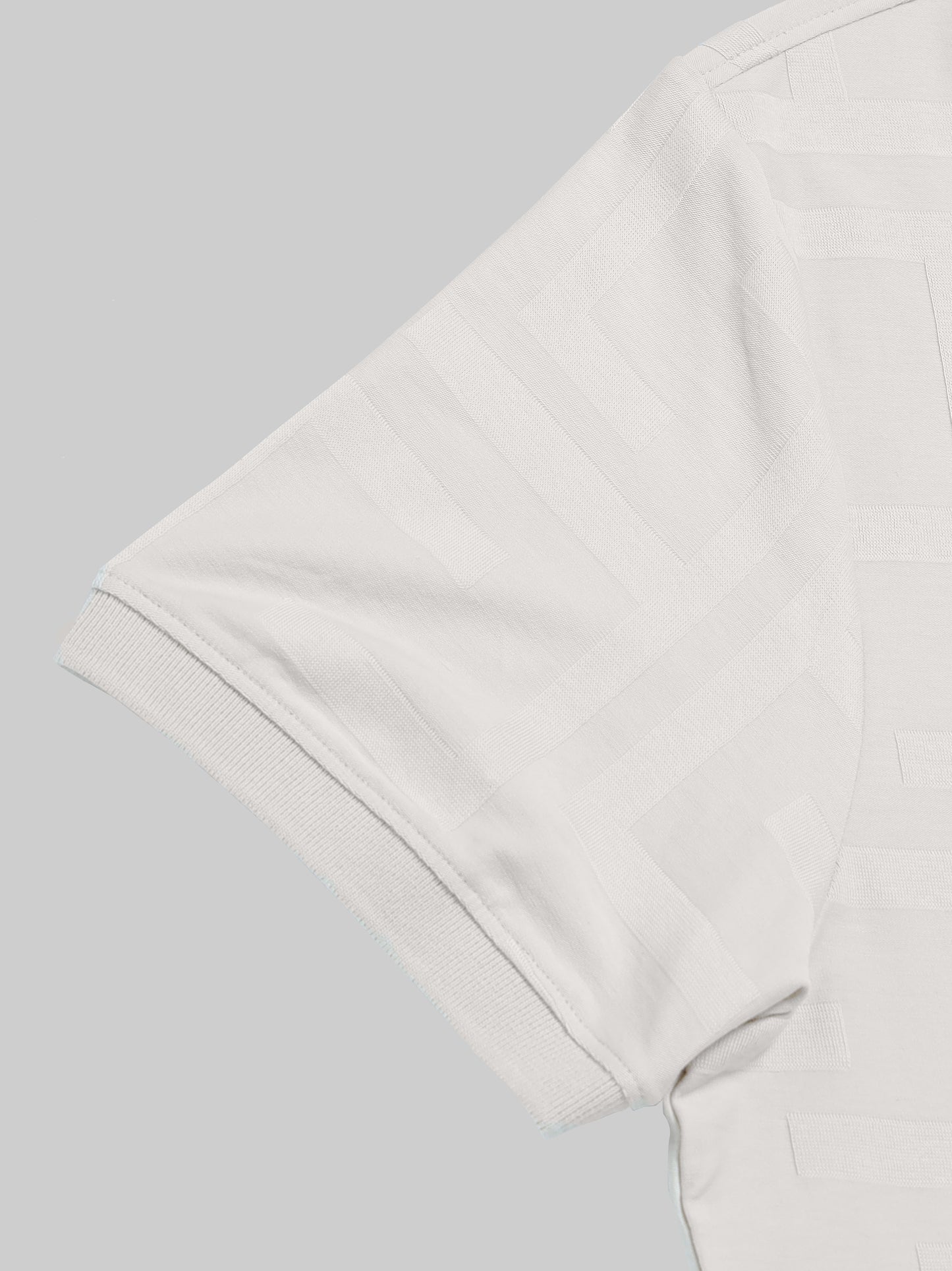 Men's beige jacquard polo t-shirt