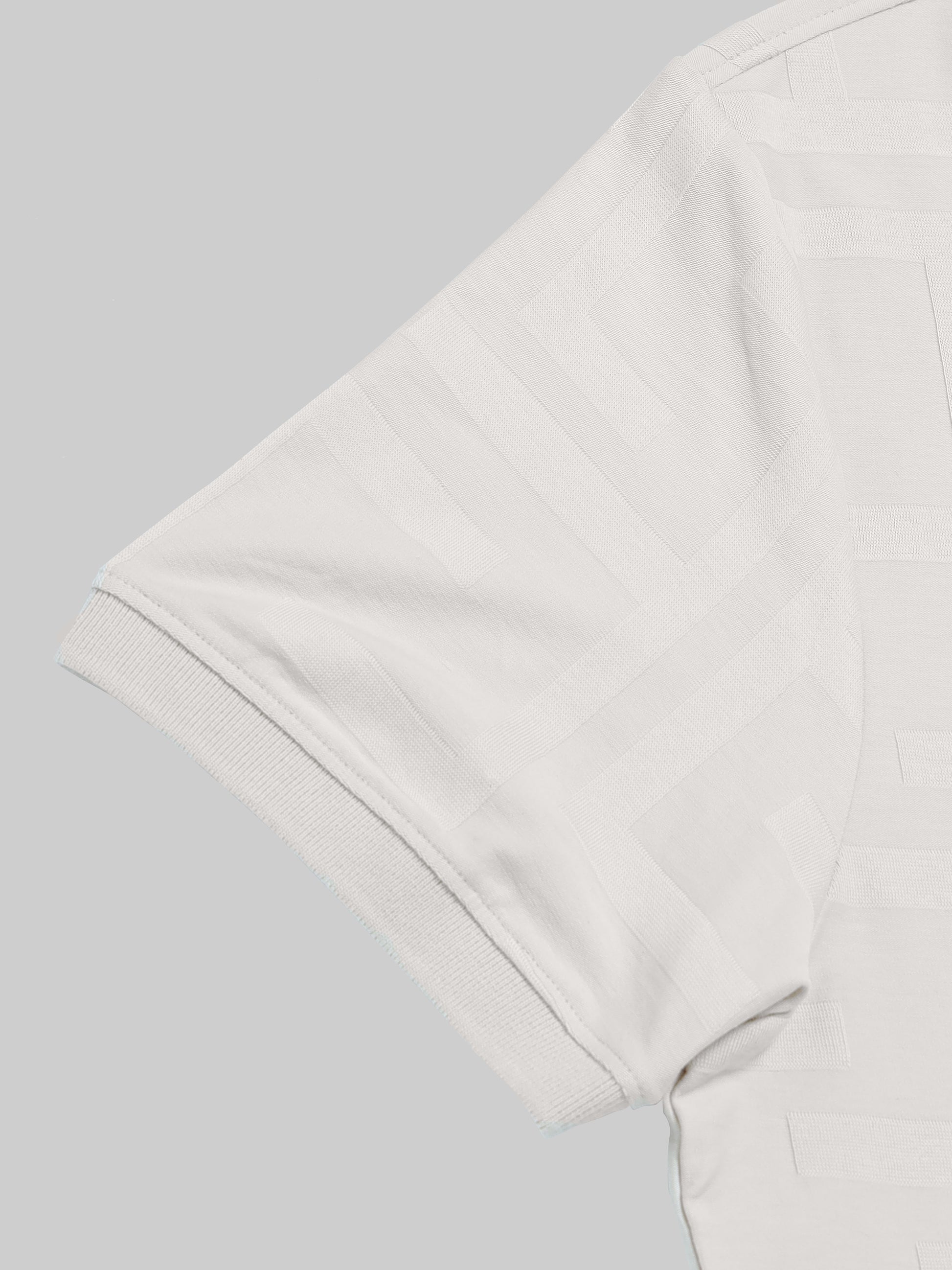 Men's beige jacquard polo t-shirt