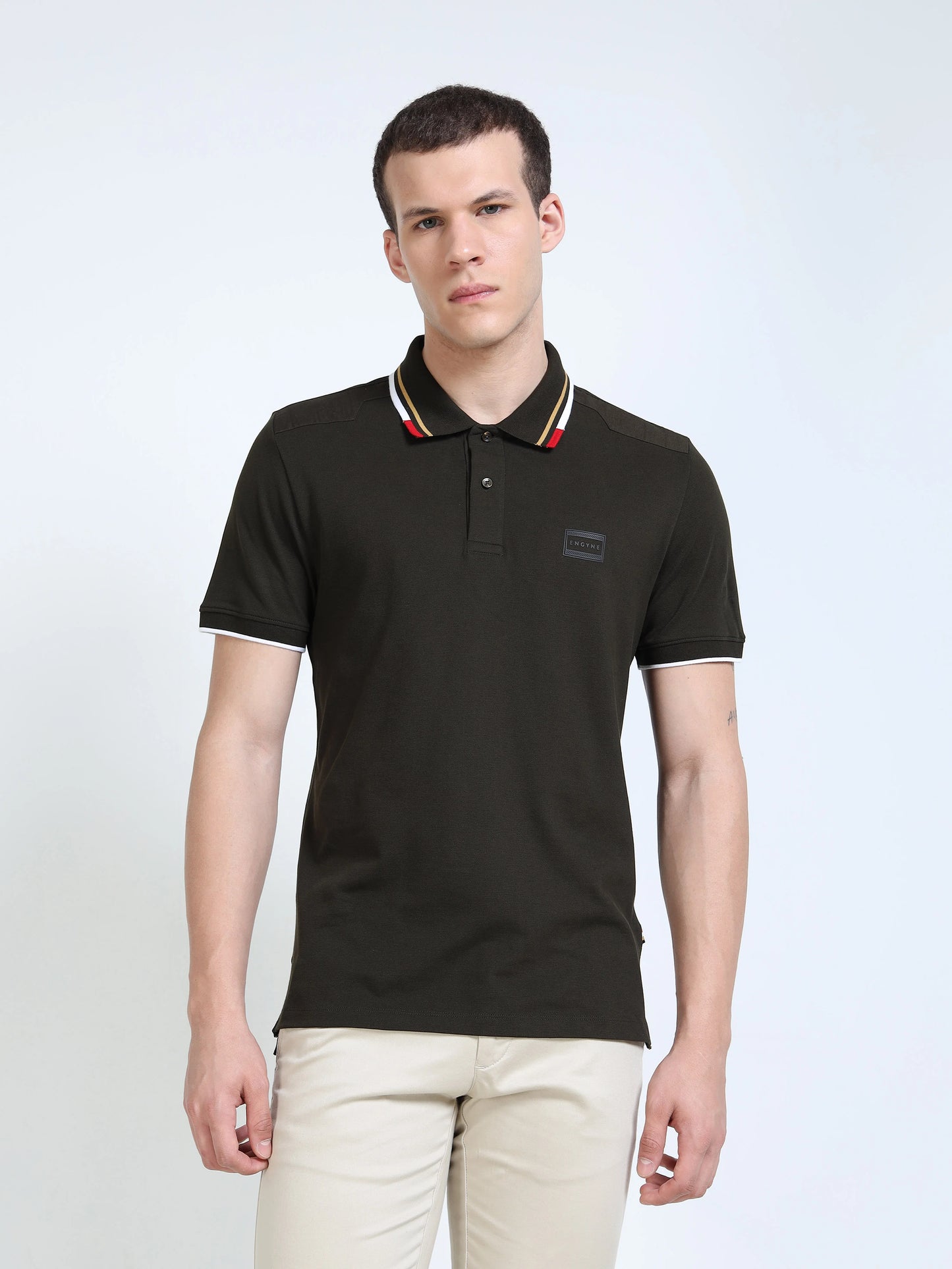 Engyne Prime Drive Flag Polo Olive