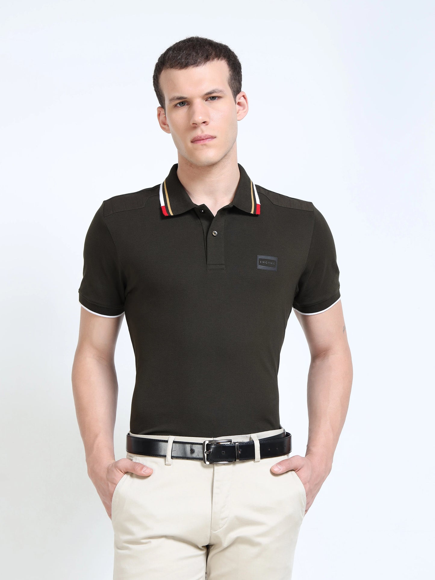 Engyne Prime Drive Flag Polo Olive