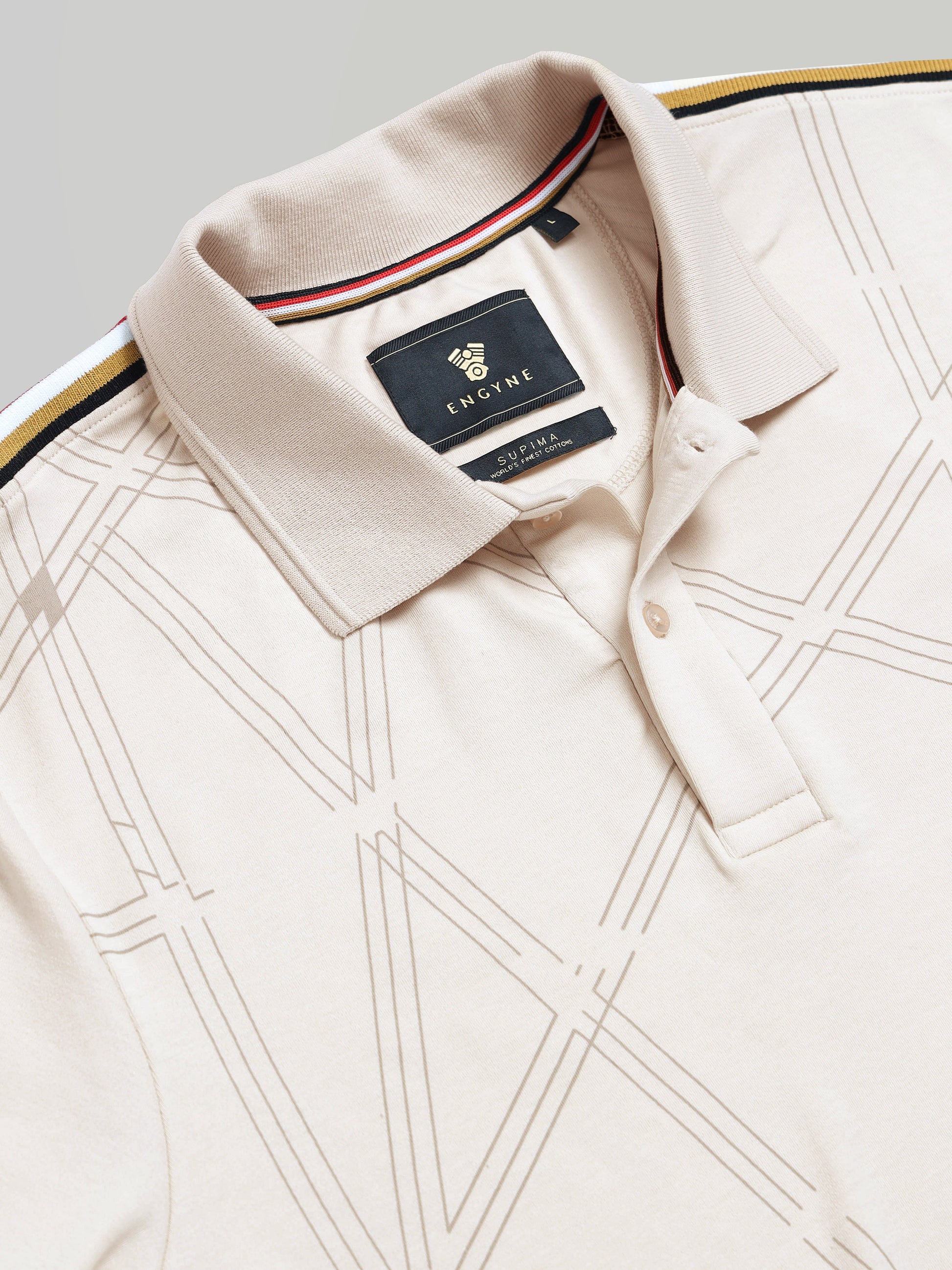 Men's Supima beige polo t-shirt