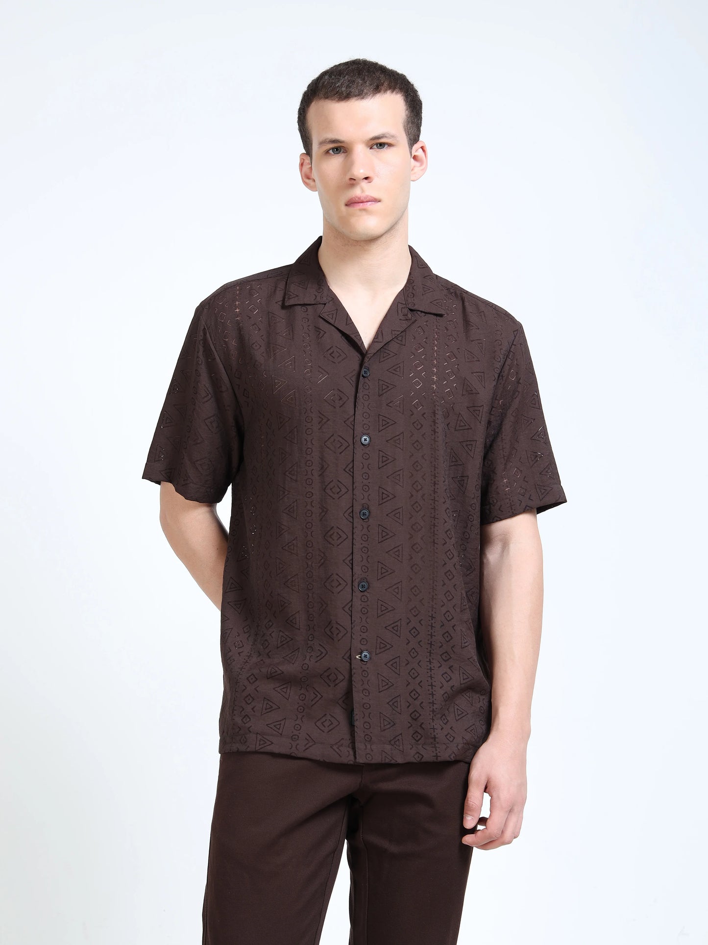 Engyne Nomad Script Shirt Dark Brown